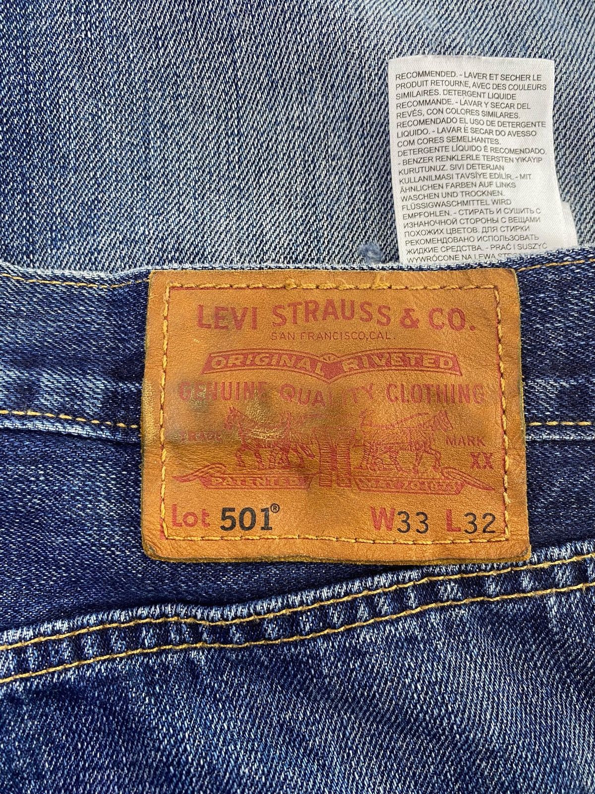 Levi's Vintage Levi’s 501 Faded Wash Whiskers Style Ripped Jeans Size US 32 / EU 48 - 10 Thumbnail