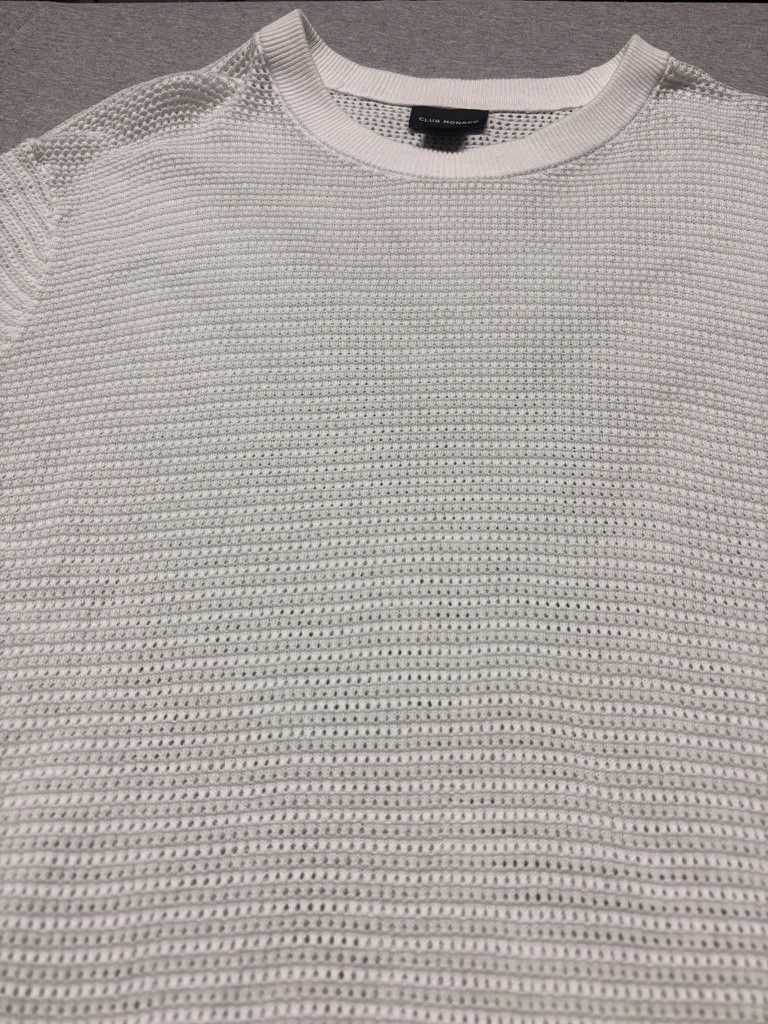 Club Monaco Club Monaco Blue-White Mesh Sweater Size US M / EU 48-50 / 2 - 3 Thumbnail