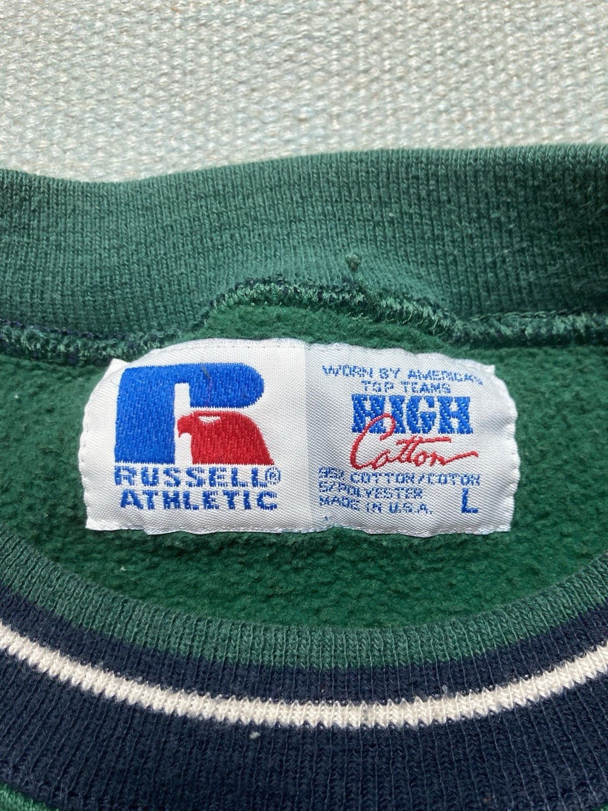 Russell Athletic × Vintage Crewneck sweatshirt Russell athletic high cotton 2 tone L Size US L / EU 52-54 / 3 - 4 Thumbnail