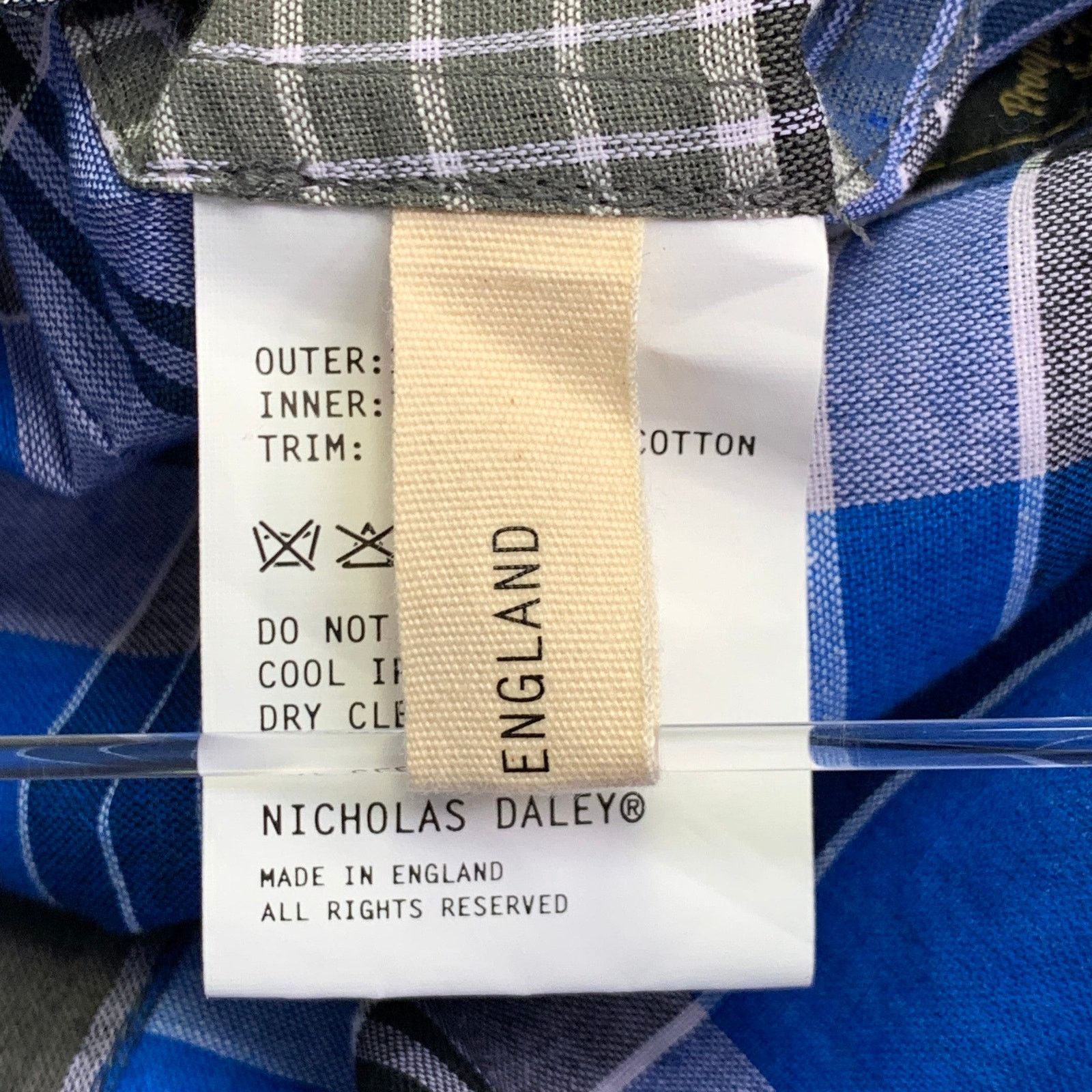 Nicholas Daley M Blue Brown Plaid Cotton Side Ties Shirt Jacket Size US M / EU 48-50 / 2 - 10 Thumbnail