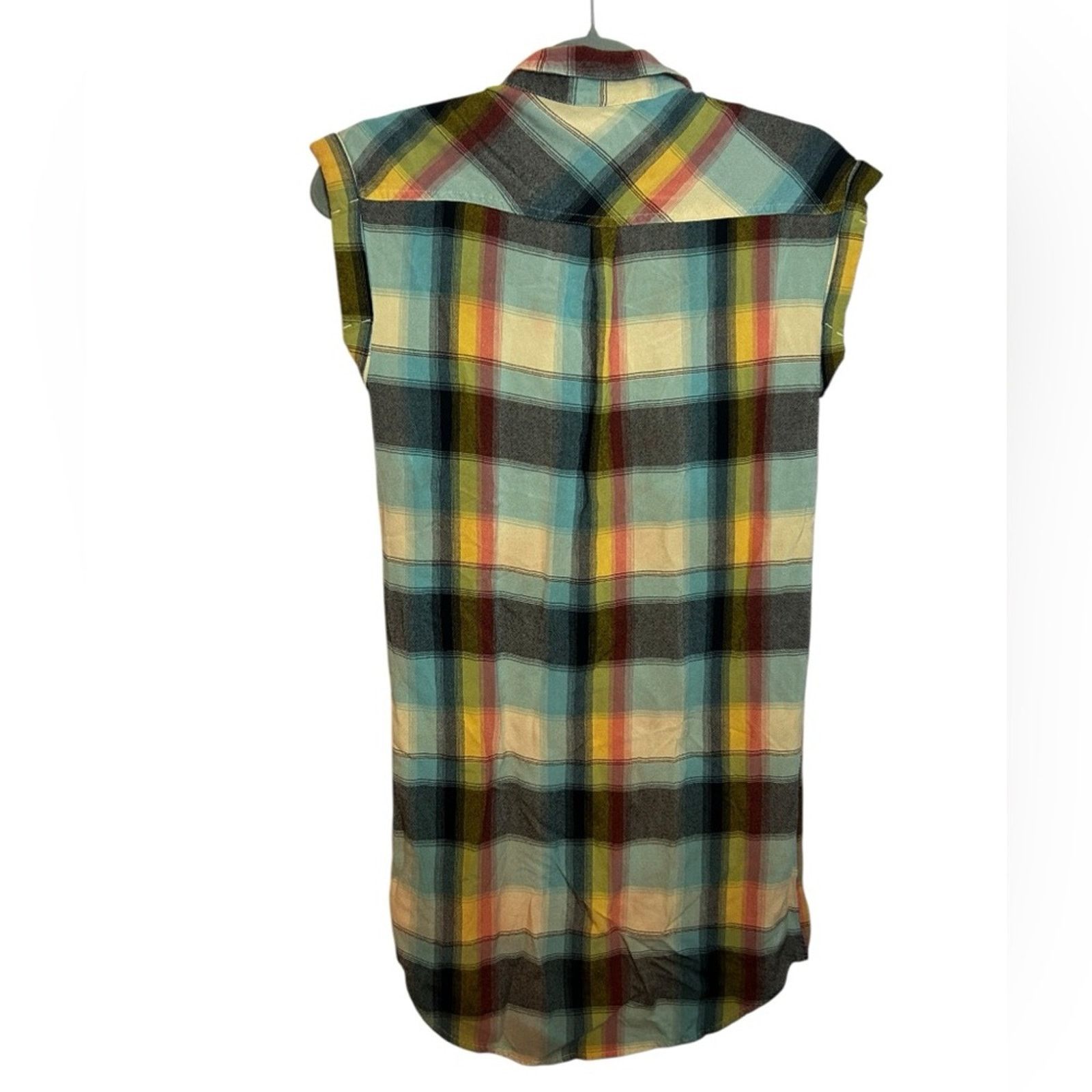 KAVU Kavu Sleeveless Plaid Makayla Button-Up Shirt Dress Size S / US 4 / IT 40 - 2 Thumbnail