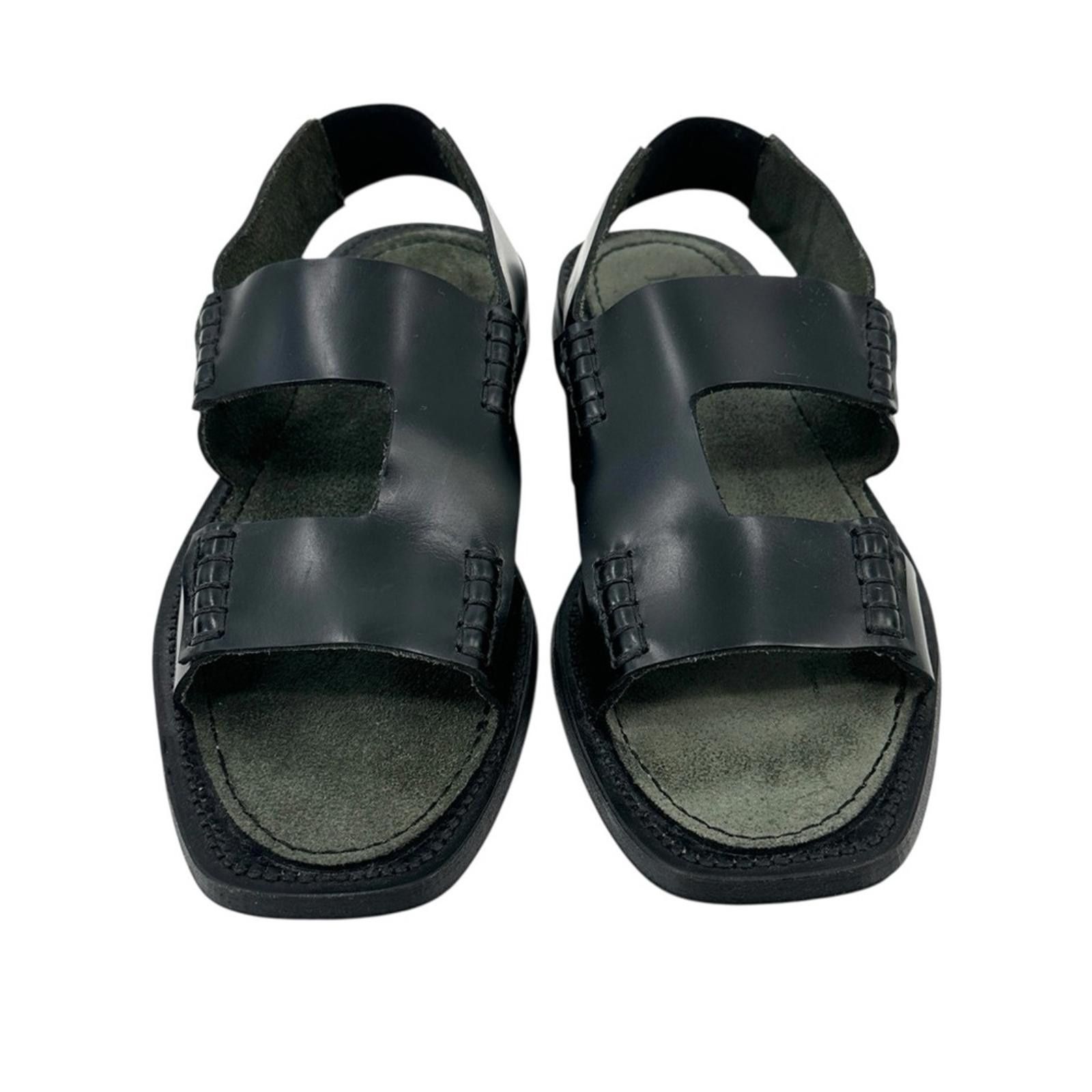 Hereu Llaut Square Black Leather Slingback Loafer Sandals Flats Size US 9 / IT 39 - 3 Thumbnail
