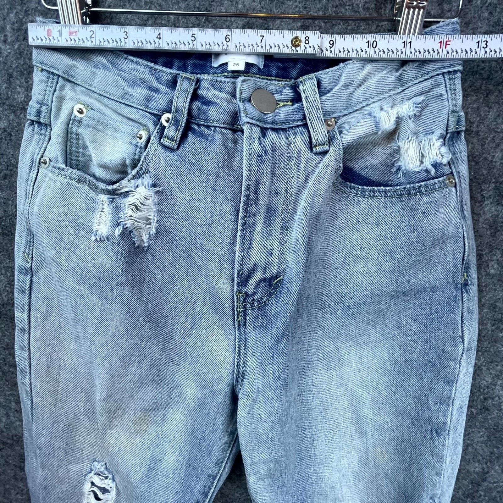 superdown Superdown Jeans Womens 25 Blue Denim Fray Ripped Knee Size 25" / US 0 / IT 36 - 4 Thumbnail