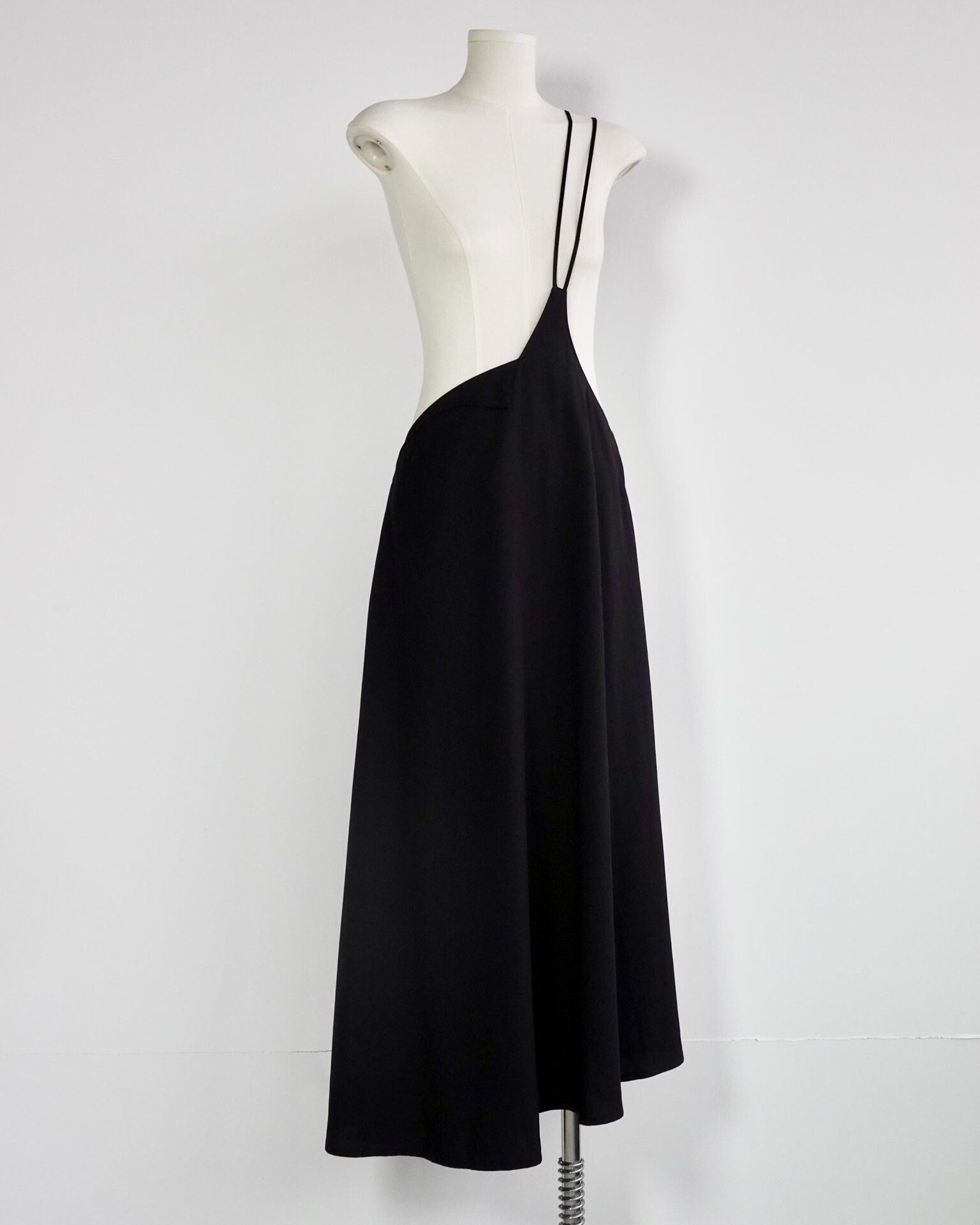 Limi Feu Asymmetrical Black Slip Dress Size M / US 6-8 / IT 42-44 - 1 Thumbnail