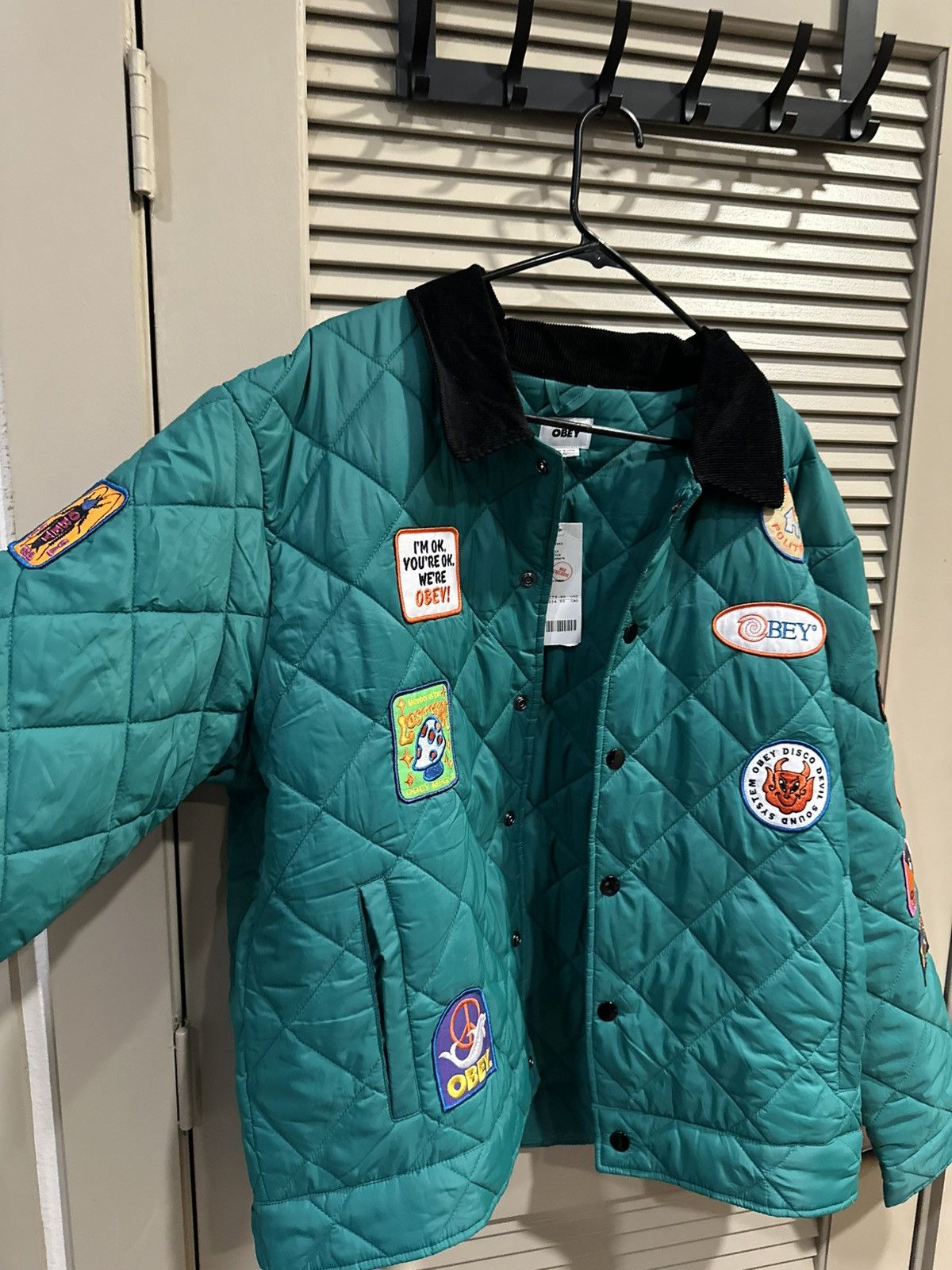 Obey Obey Green Patch Work Quilted Jacket – Size XL – New Size US XL / EU 56 / 4 - 6 Thumbnail