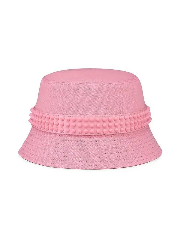 Christian Louboutin o1bcso1str0825 Size:Large/Bobino Spikes Bucket Hat in Pink Size ONE SIZE - 1 Thumbnail