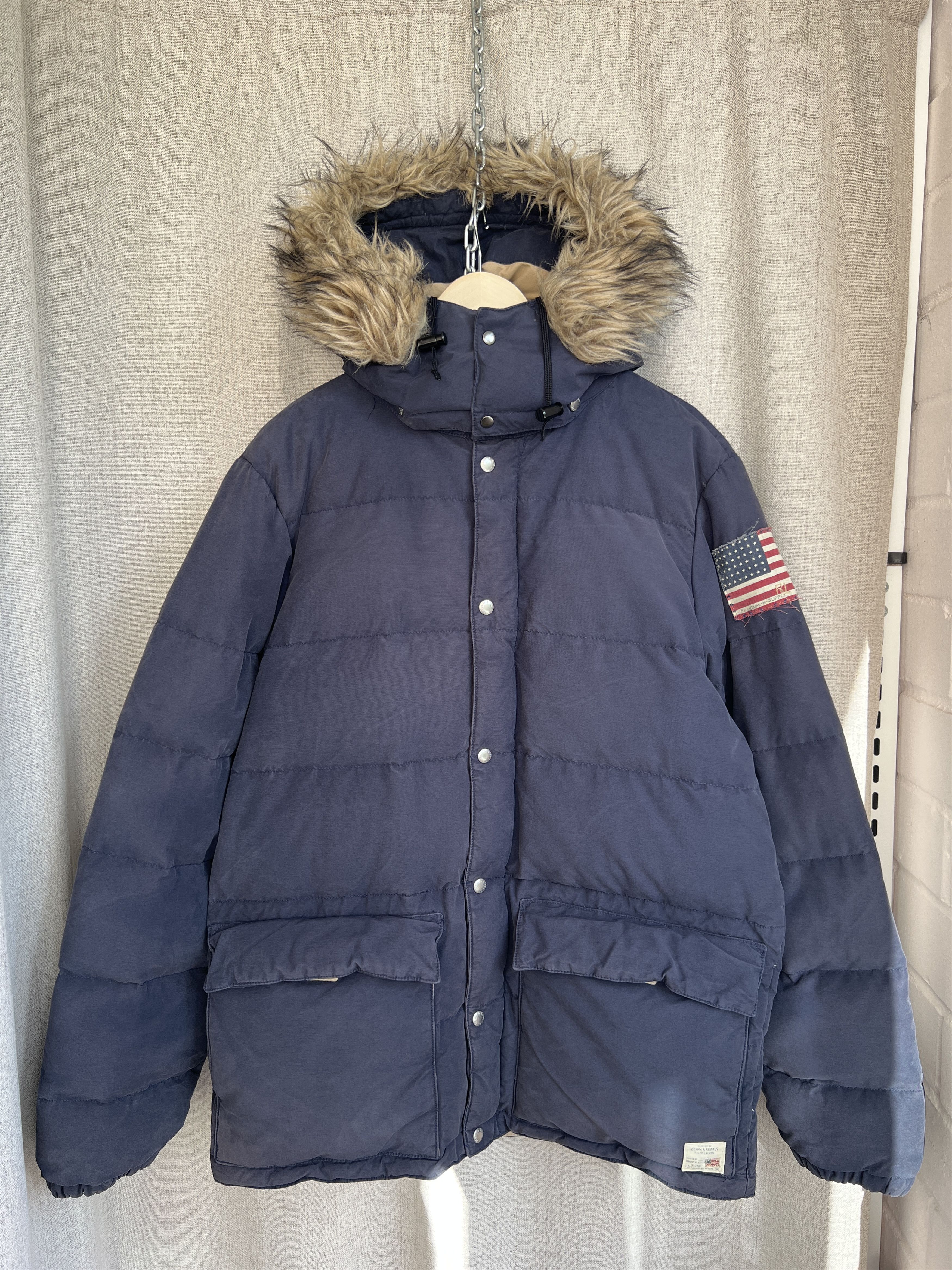 Polo Ralph Lauren Vintage Ralph Lauren Denim Supply USA Flag Navy Down Parka Size US L / EU 52-54 / 3 - 3 Thumbnail