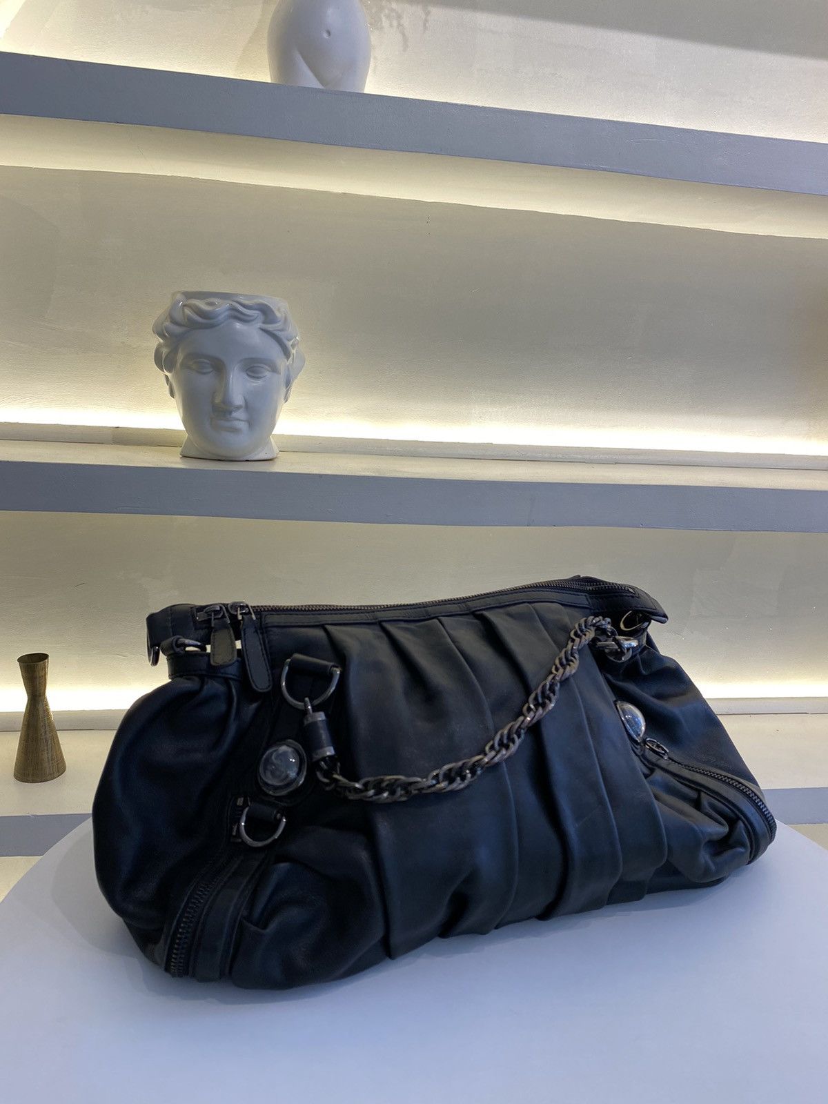 Gucci Gucci 228838 Medium Galaxy Black Leather 2Way Bag Size ONE SIZE - 1 Thumbnail