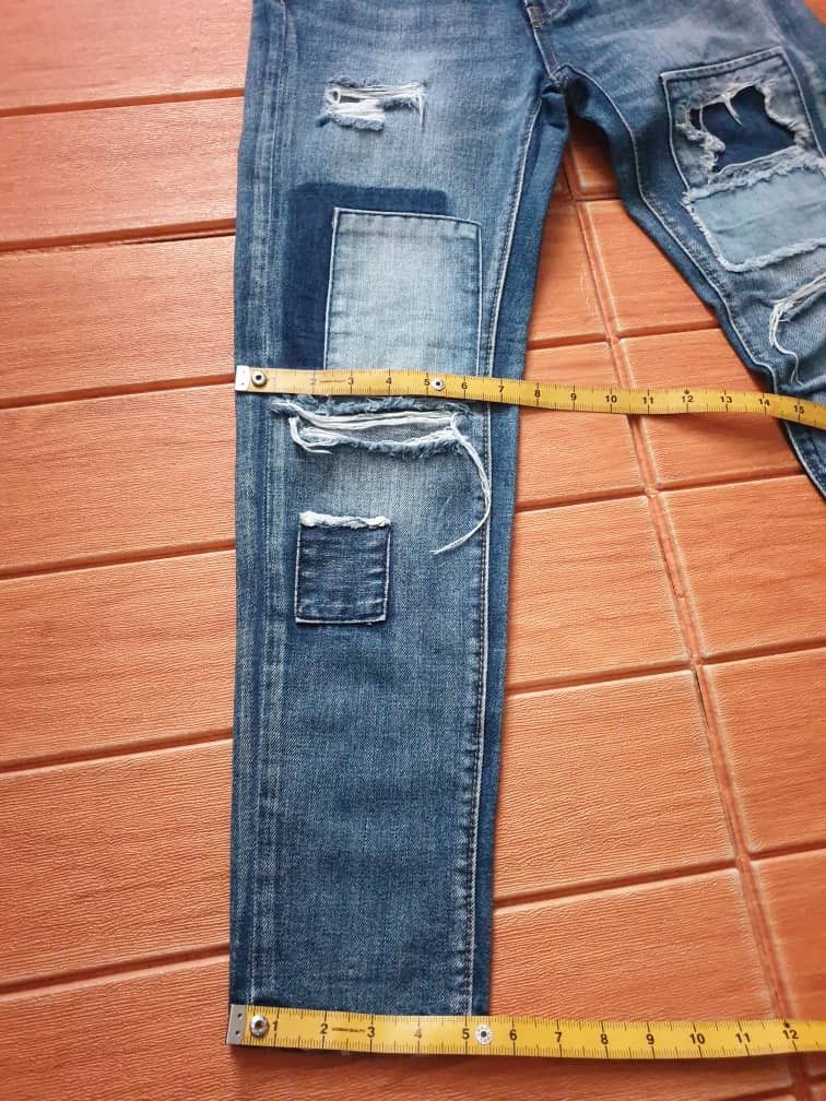 Japanese Brand Ingni patchwork distressed punk rockers jeans Size US 28 / EU 44 - 6 Thumbnail