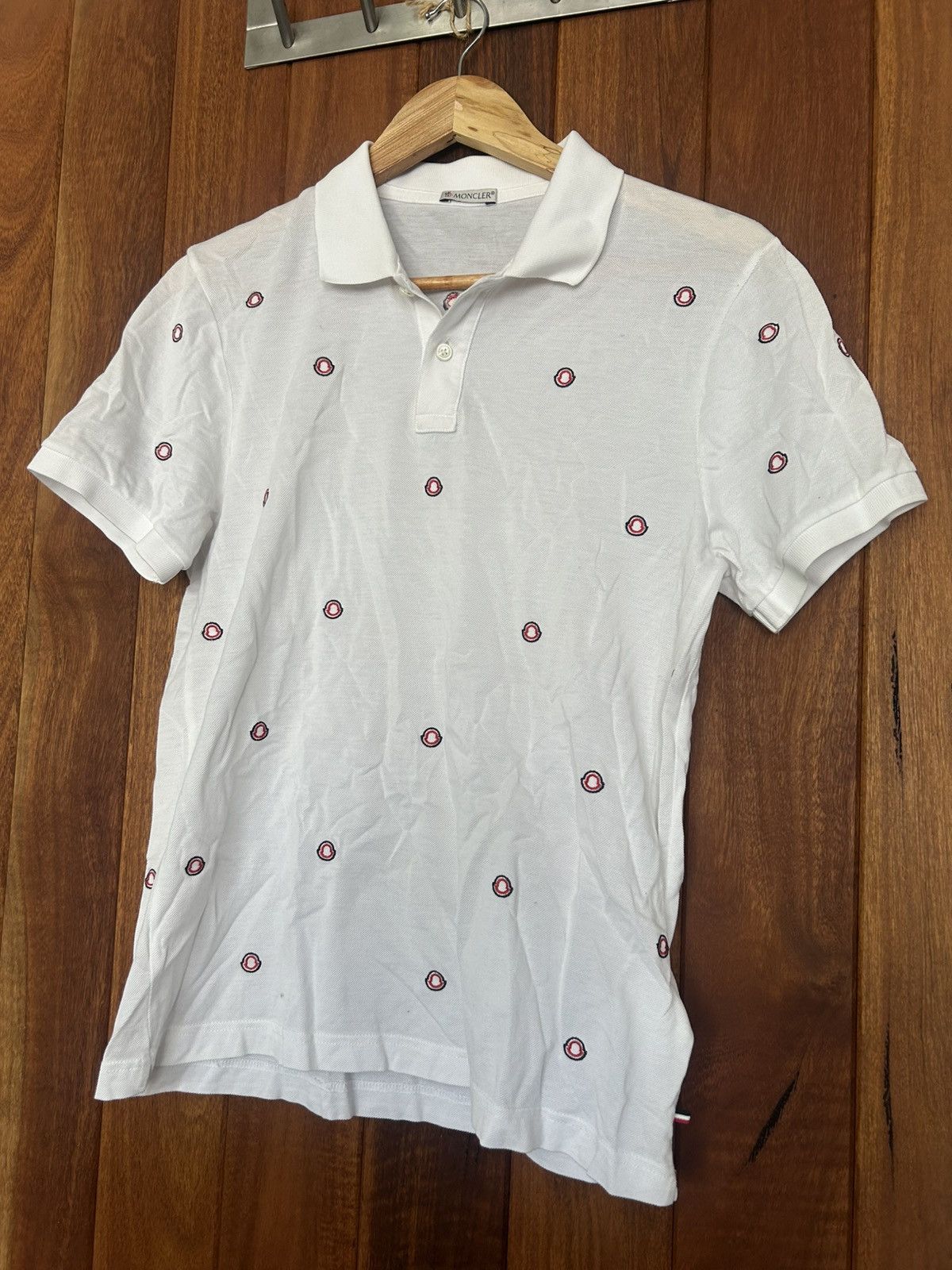 Moncler Moncler Monogram Polo Corta T Shirt Multilogo Size US M / EU 48-50 / 2 - 1 Thumbnail