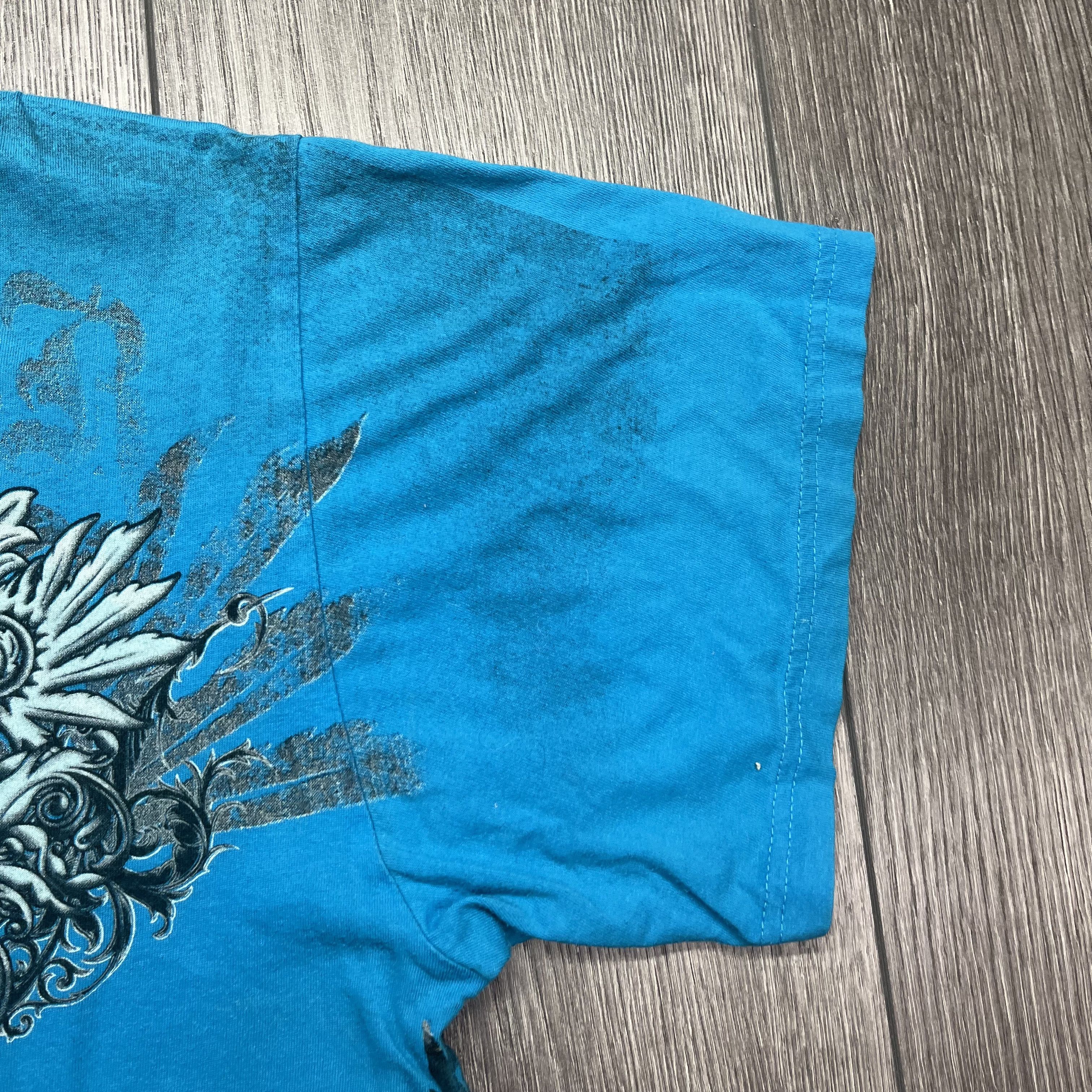 Tapout × Vintage Vintage Xzavier Y2k Blue T Shirt XXL Tribal AOP Baggy Size US XXL / EU 58 / 5 - 5 Thumbnail
