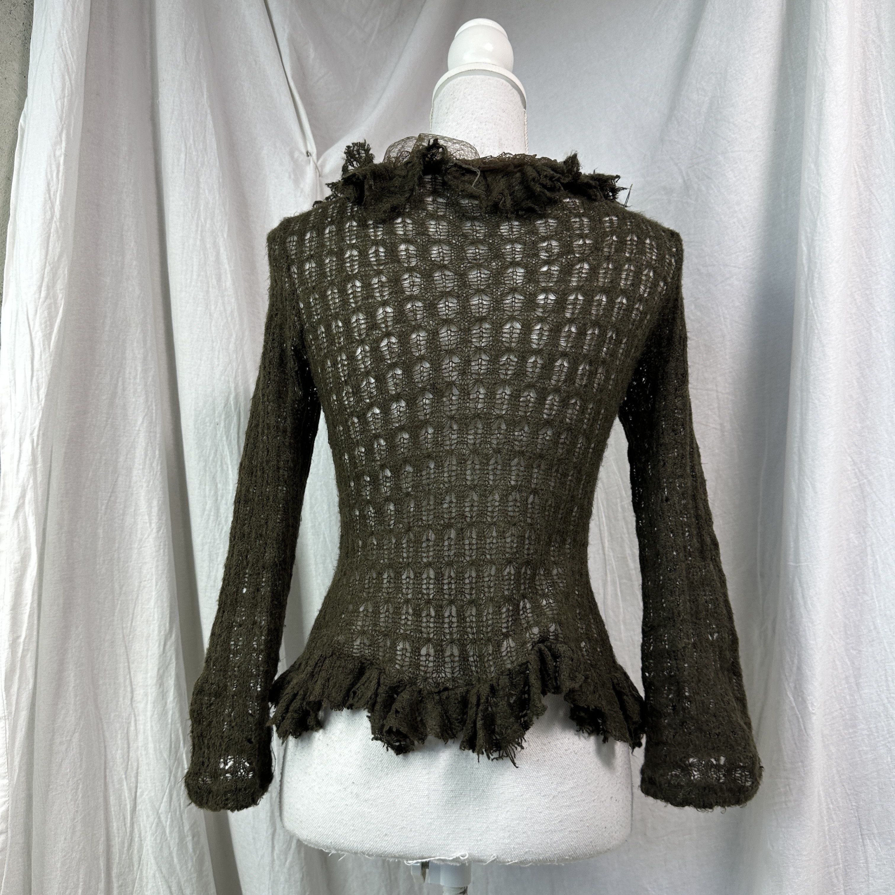 Vintage Vintage Avant Garde Mohair Crochet Cardigan Y2K Size M / US 6-8 / IT 42-44 - 5 Thumbnail