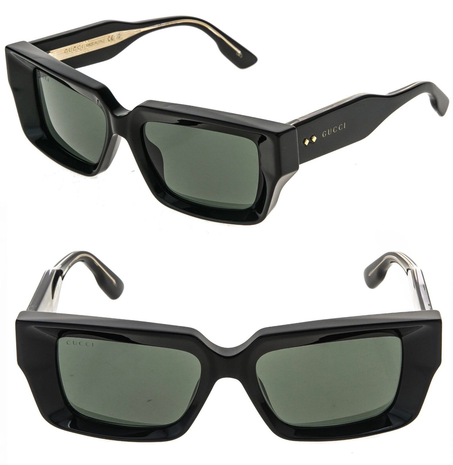 GUCCI 1529 Shiny Black Narrow Gg1529S Unisex Sunglasses 001