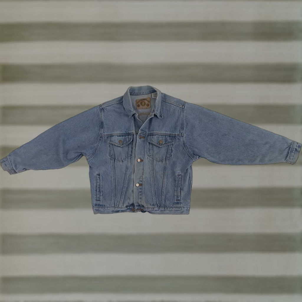 Vintage VINTAGE Arizona Jeans Jacket Blue Denim XL Womens 1990s Casual Look Biker Frayed Cuffs Size 40" / US 18 - 1 Thumbnail
