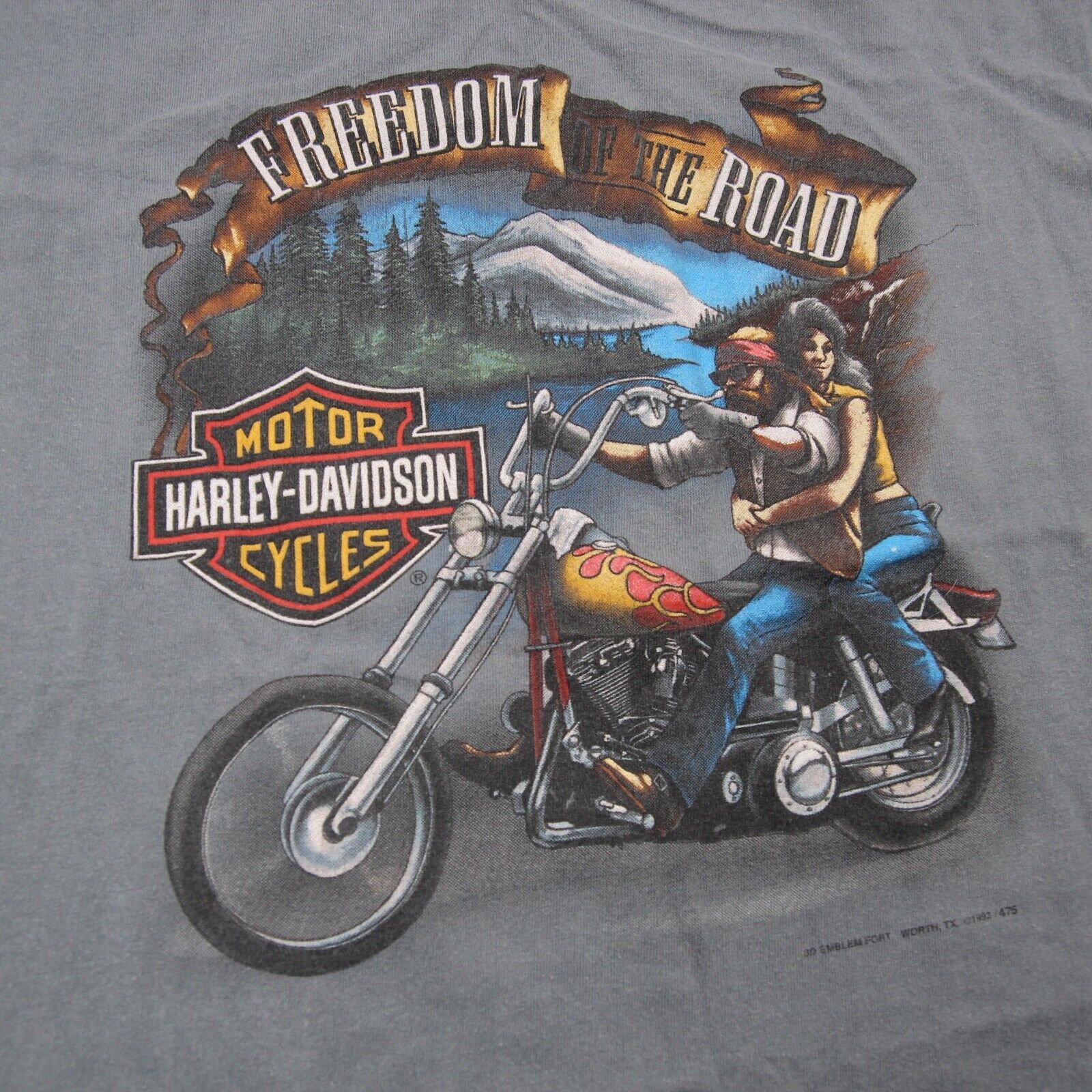 Harley Davidson × Vintage Vintage Harley Davidson 3D Emblem Freedom of the Road Shirt Size US L / EU 52-54 / 3 - 2 Thumbnail