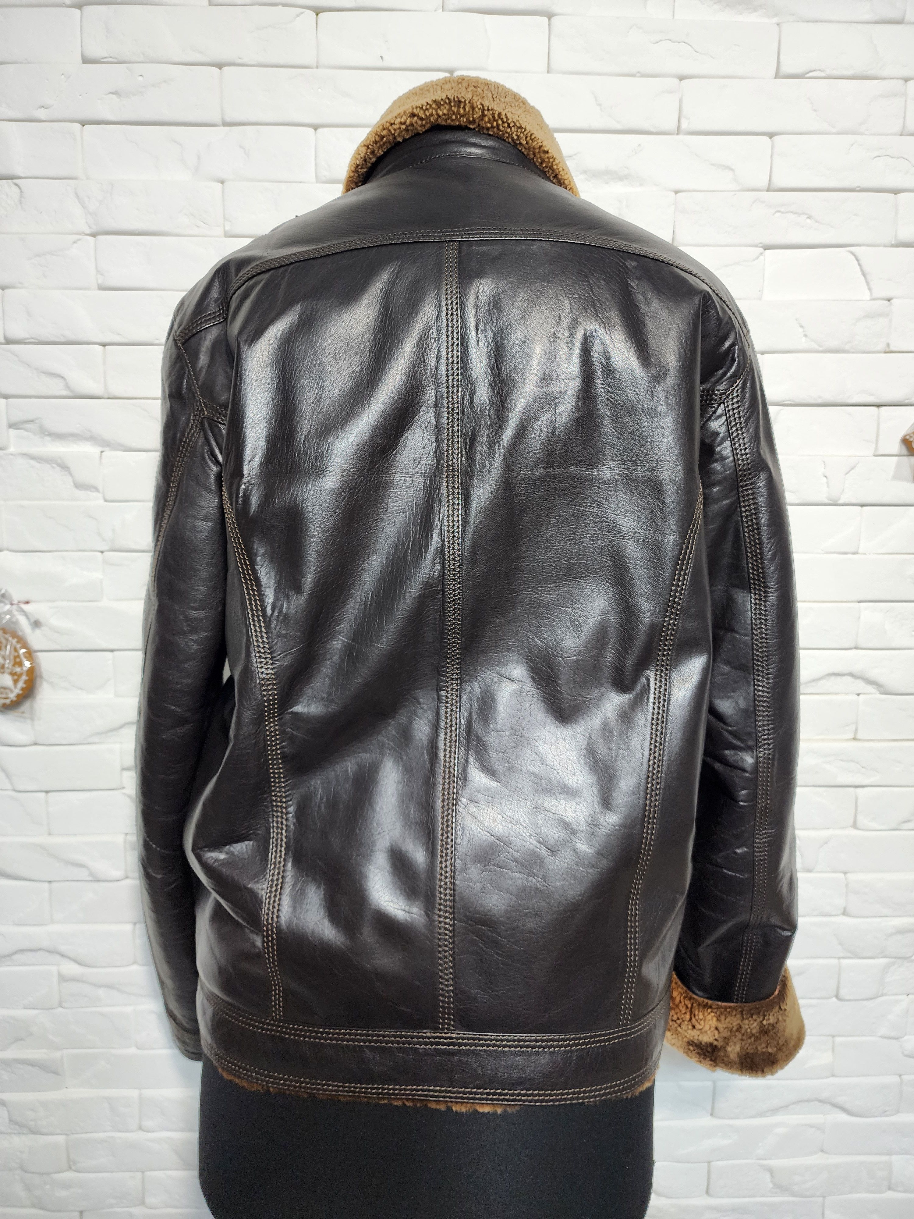 Furla Men's Brown Sheepskin Coat: Genuine Fur, Plastic Zipper Size US L / EU 52-54 / 3 - 4 Thumbnail