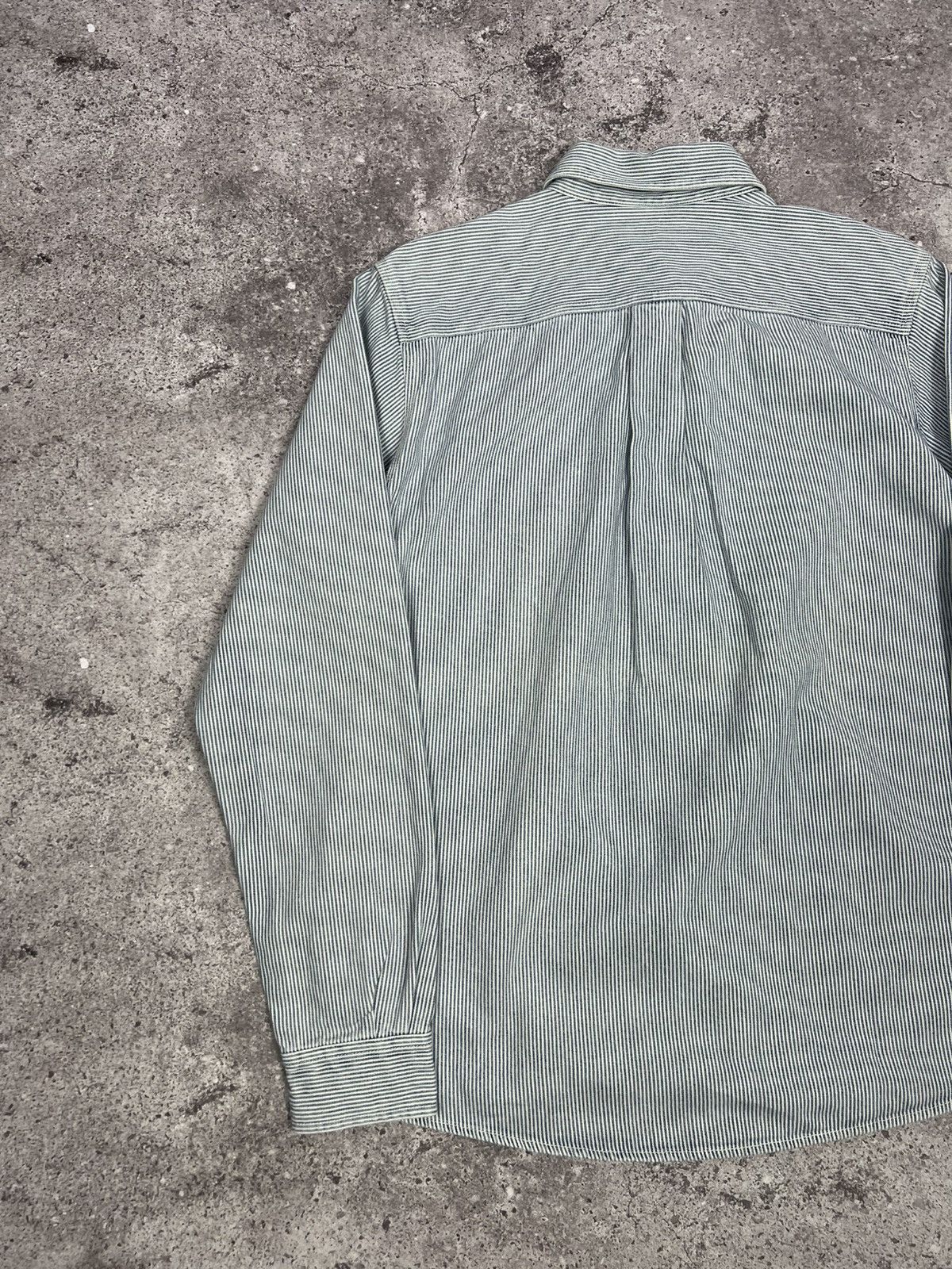 Vintage Carhartt Logo Striped Shirt Button Up Long Sleeve