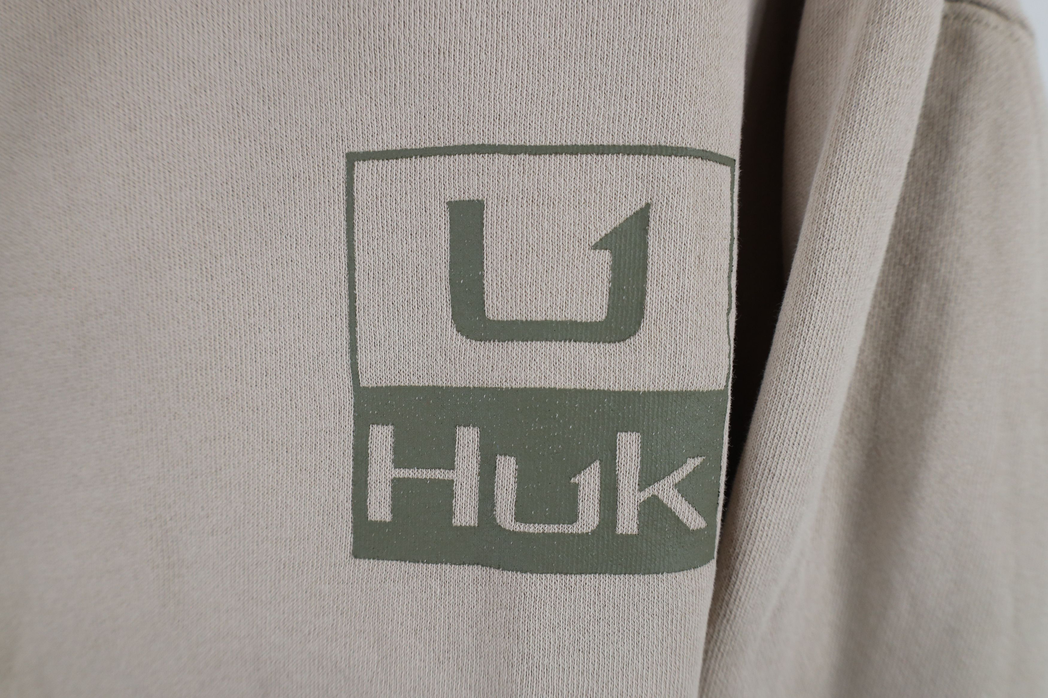 Vintage Huk Fishing Spell Out Hoodie Sweatshirt Beige Khaki Tan Size US L / EU 52-54 / 3 - 4 Thumbnail