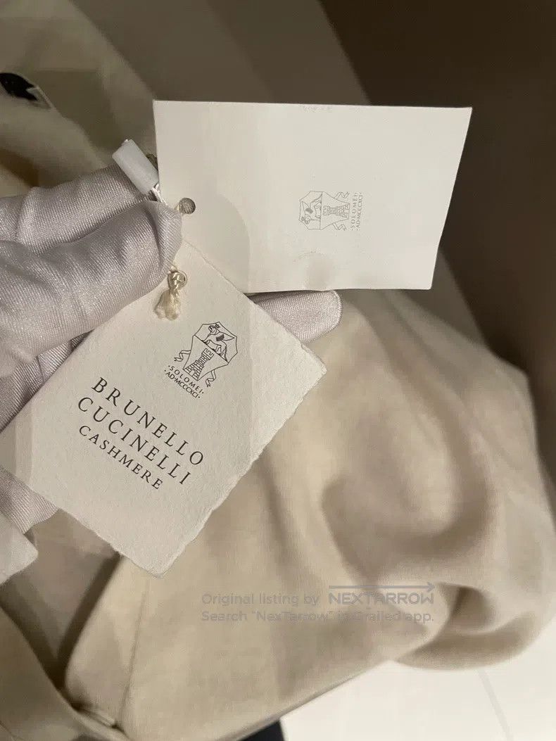 Brunello Cucinelli Brunello Cucinelli Beige Sequin Cashmere Cardigan Size L / US 10 / IT 46 - 4 Thumbnail