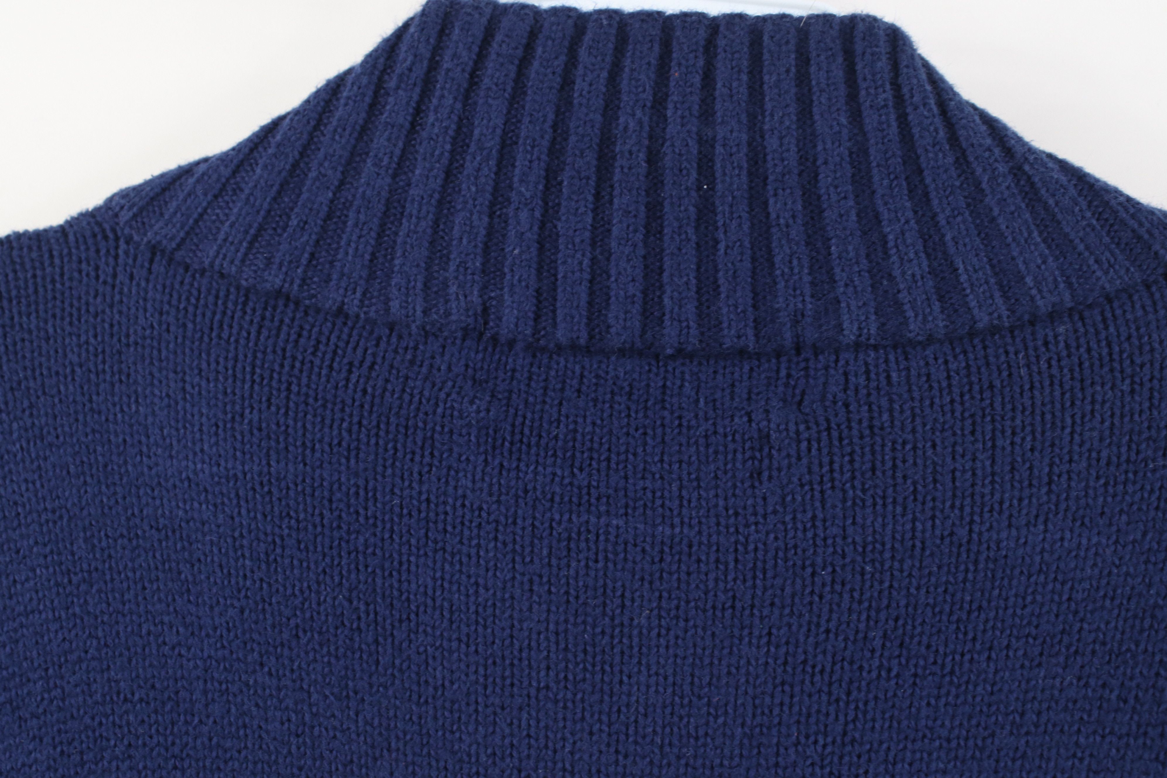 Polo Ralph Lauren Vintage 90s Ralph Lauren Knit 1/4 Zip Pullover Sweater Blue Size US L / EU 52-54 / 3 - 9 Thumbnail