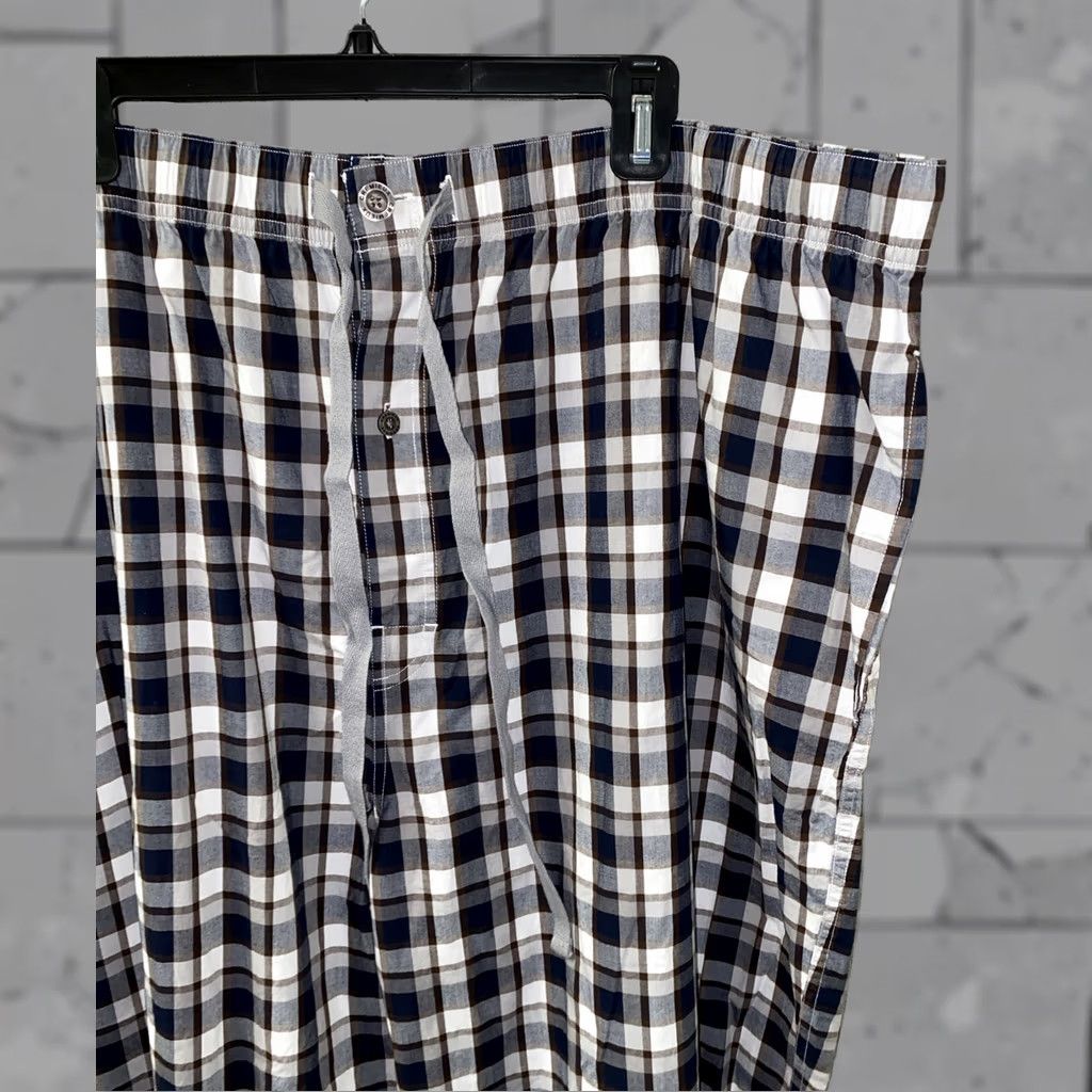 Cremieux Cremieux Pajama Pants Mens 4XB NWT Gray/Blue/White Checkered Big & Tall Cotton Size US 39 - 1 Thumbnail