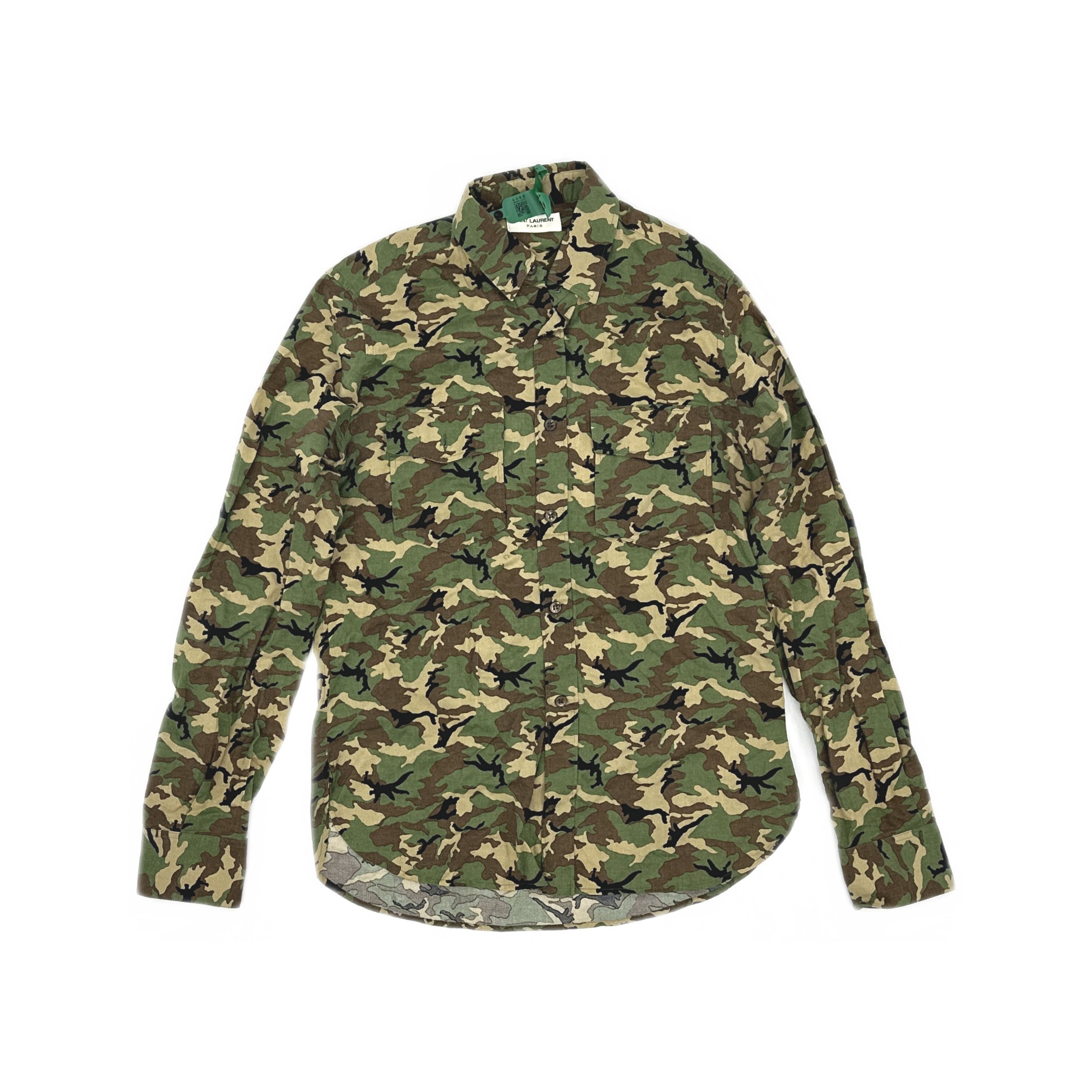 Saint Laurent Paris Saint Laurent Camouflage Button Up Shirt Size 39 Size US M / EU 48-50 / 2 - 1 Thumbnail