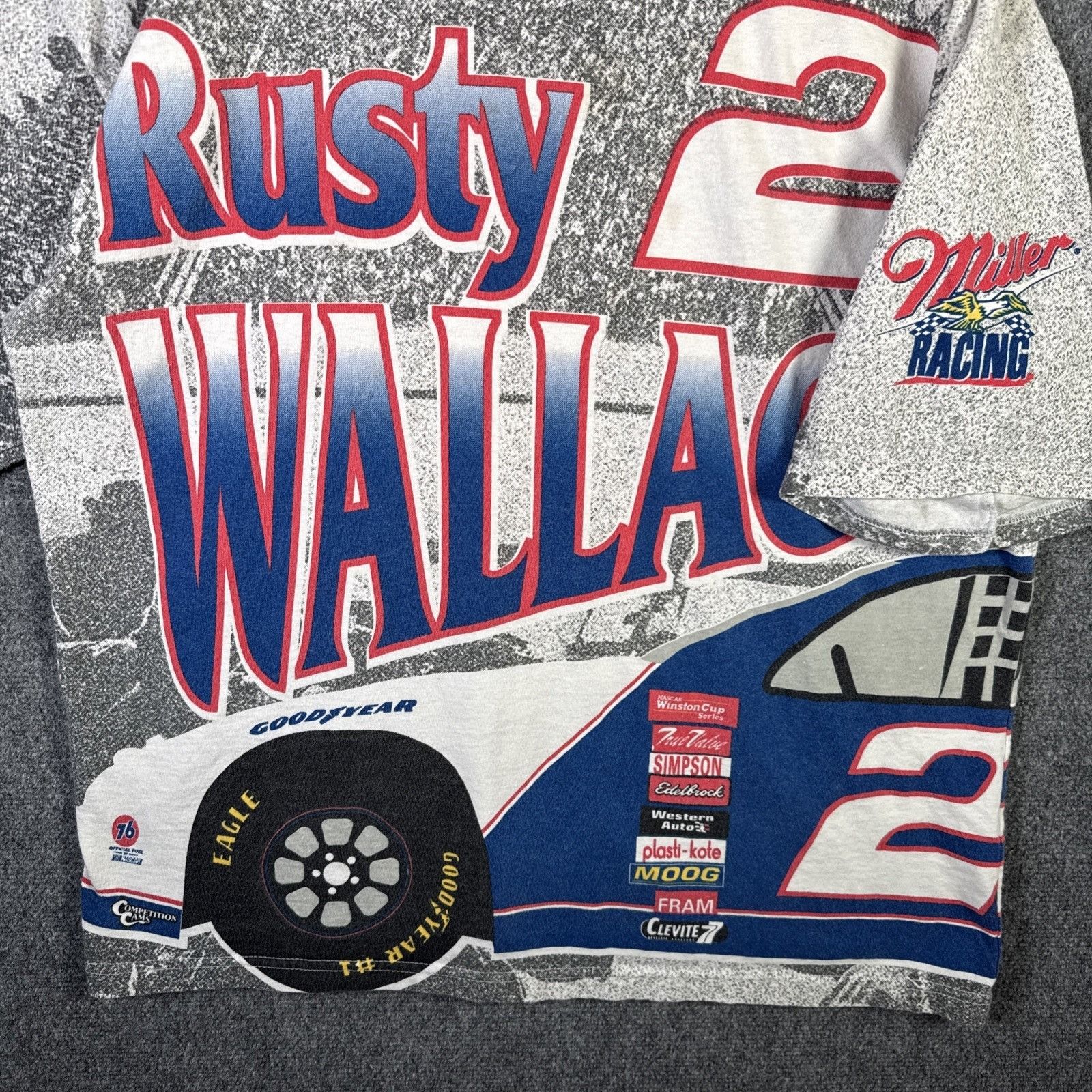 NASCAR Vintage NASCAR Shirt Mens XL White 90s Rusty Wallace Racing Size US XL / EU 56 / 4 - 4 Thumbnail