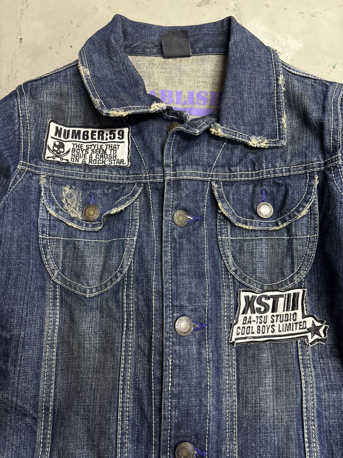 If Six Was Nine Ba-Tsu Studio Rock Star Skull Type III Denim Zip Up Jacket Size US XS / EU 42 / 0 - 5 Thumbnail