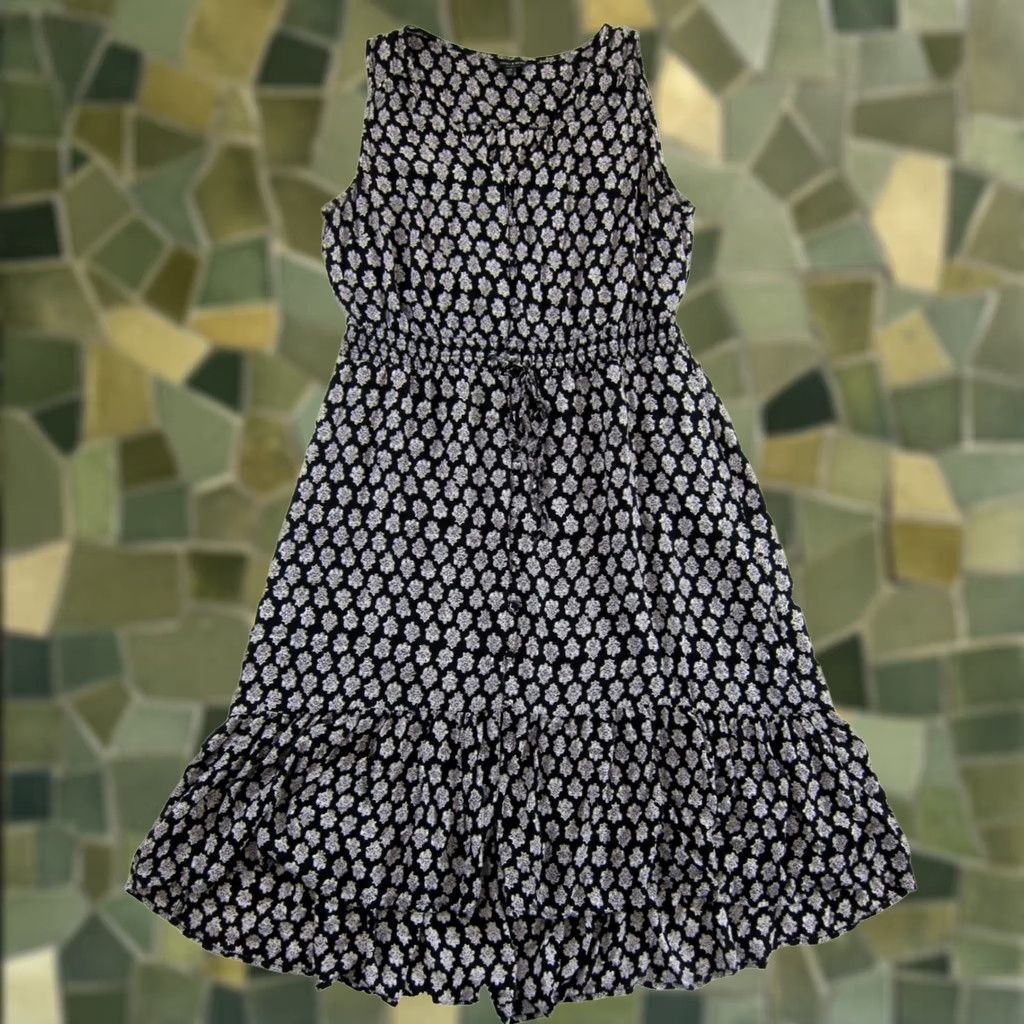 Lucky Brand Lucky Brand Floral Button Down Hi-Low Maxi Tank Sun Dress 1X Black Rayon Sleeveless V-Neck) Size XL / US 12-14 / IT 48-50 - 1 Thumbnail