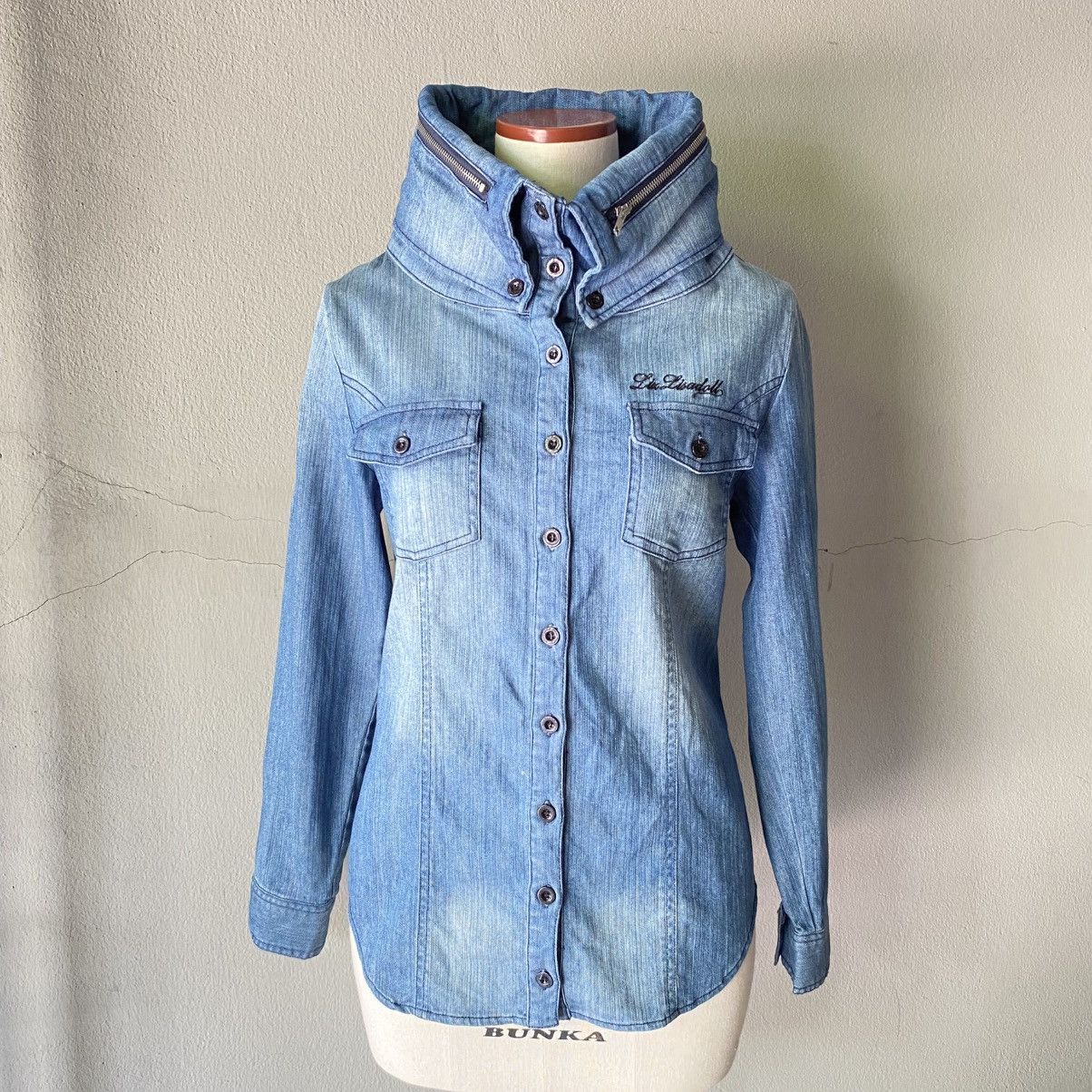 LIZ LISA LIZ LISA döll Light Blue Denim High-Collar Shirt Size M / US 6-8 / IT 42-44 - 22 Thumbnail