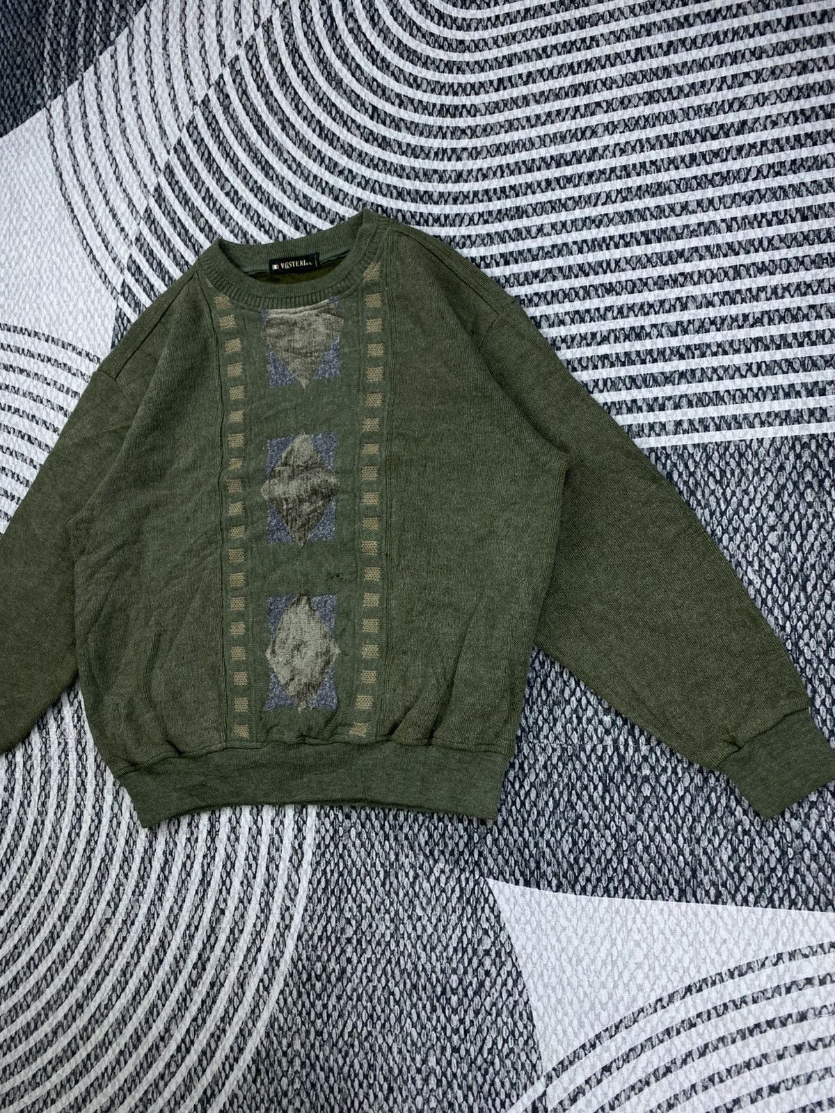 Japanese Brand Vintage Viesteni Green Olive Embroidery Sweatshirt Size US XL / EU 56 / 4 - 4 Thumbnail