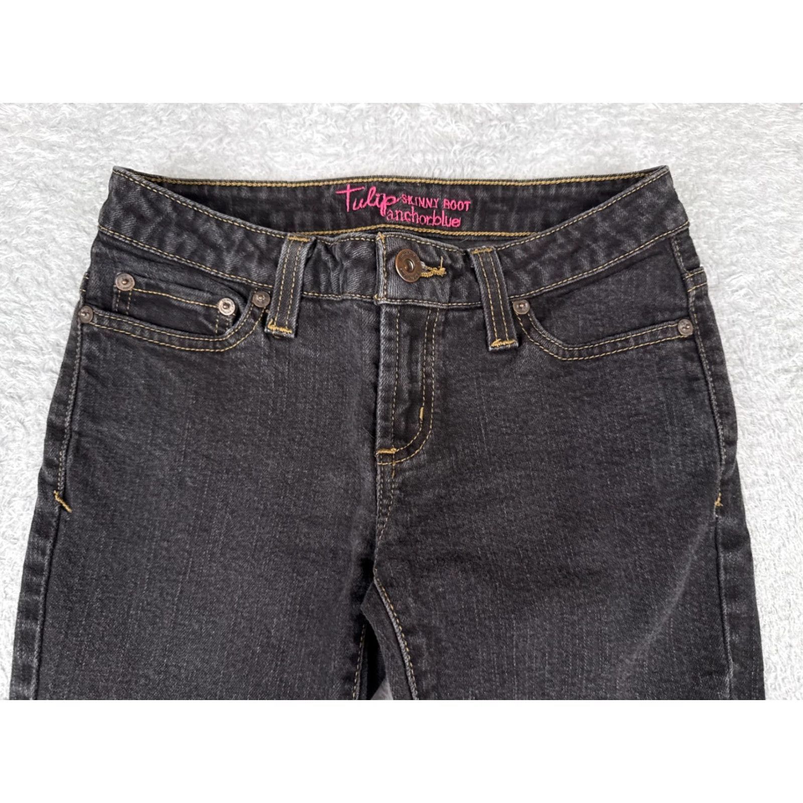 Anchor Blue VINTAGE Anchor Blue Jeans Junior 3 S Denim Tulip Skinny Bootcut Cotton Blend Low 25x30 Size 26" / US 2 / IT 38 - 4 Thumbnail