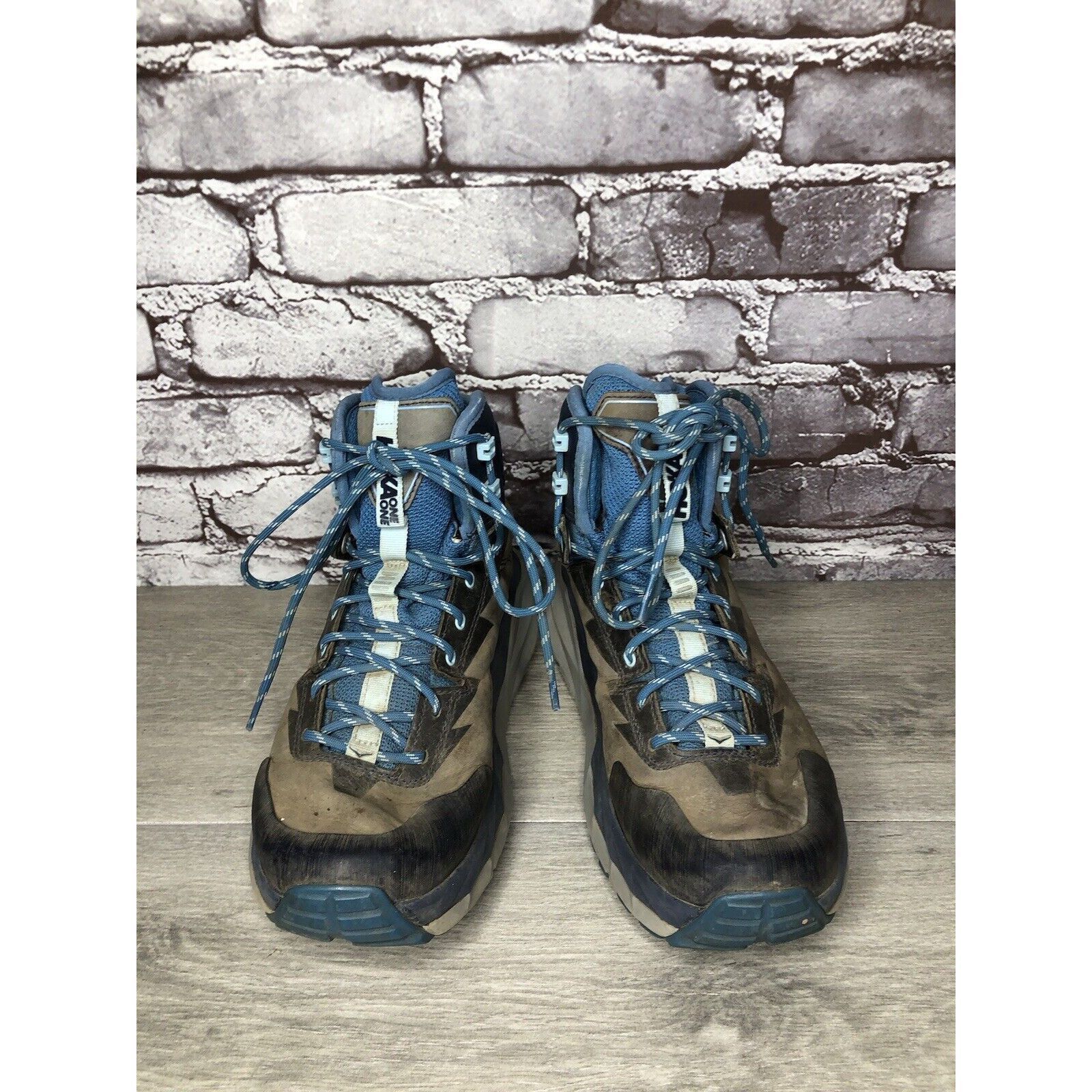 Hoka Men's Hoka One One Kaha GTX Gore-Tex Blue & Gray Mid Hiking Size US 8 / IT 38 - 2 Thumbnail