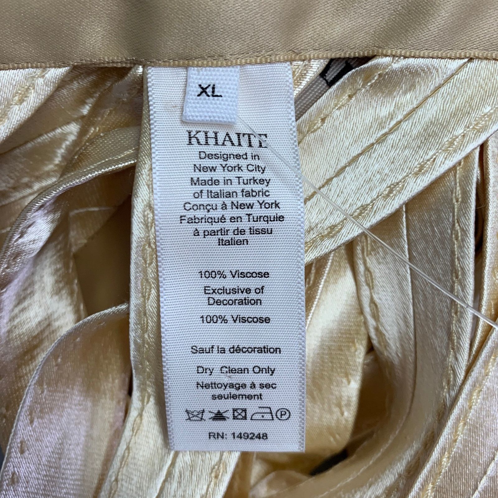 KHAITE KHAITE XL Sukey Gold Viscose Satin Straps Harness Dress Top Size XL / US 12-14 / IT 48-50 - 7 Thumbnail
