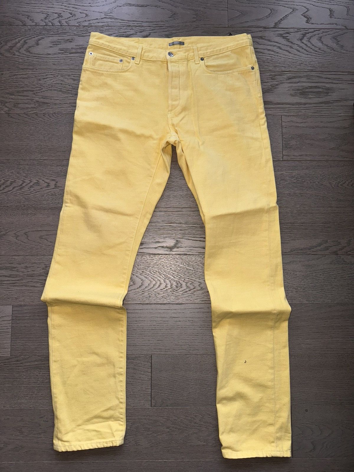 image of Dior Yellow Denim Jeans, Men's (Size 33)