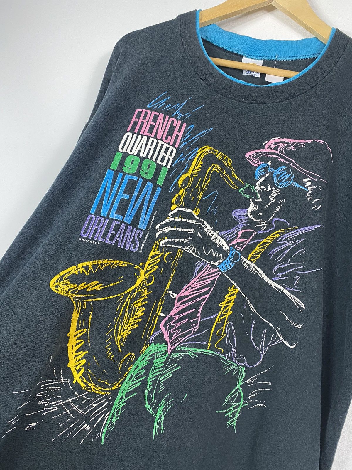 Vintage Vintage 90s French Quarter New Orleans T-shirt Size US XXL / EU 58 / 5 - 2 Thumbnail