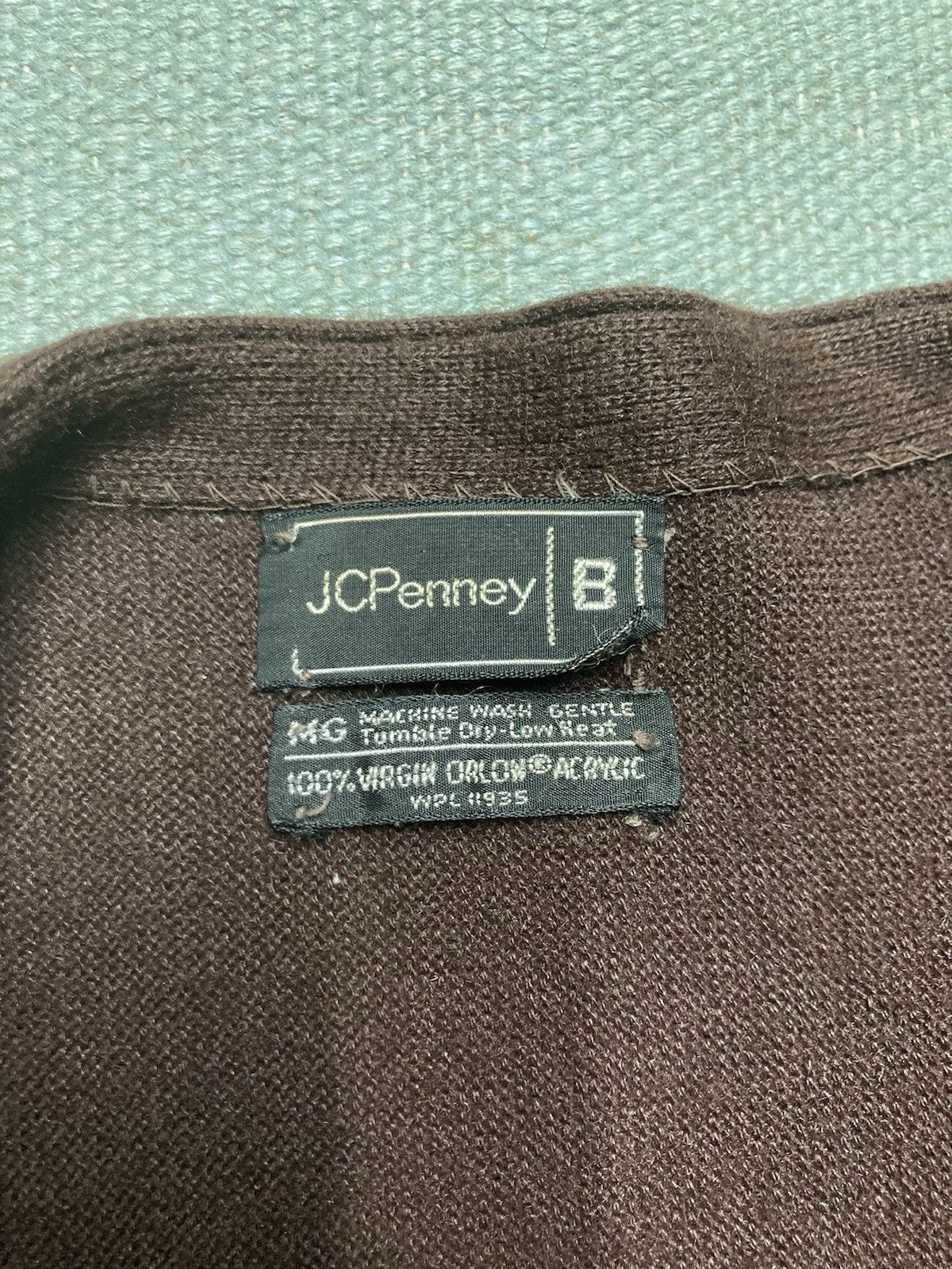 Vintage 80s JCPenney cardigan sweater acrylic knit distressed L/XL Size US XL / EU 56 / 4 - 7 Thumbnail