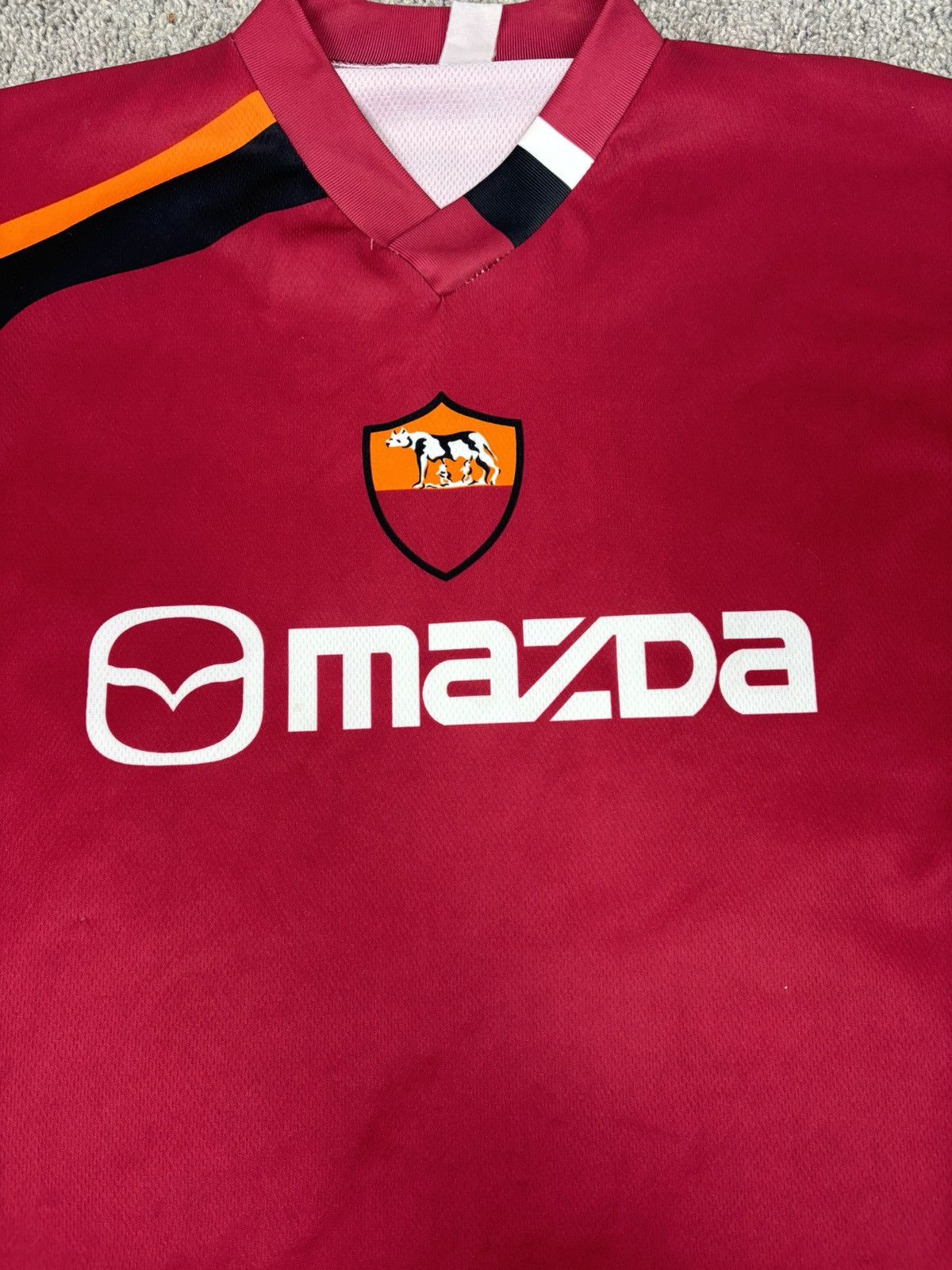 Chelsea Soccer AS Roma Italy Mazda Soccer Jersey Red Number 18 Cassano Size US L / EU 52-54 / 3 - 6 Thumbnail