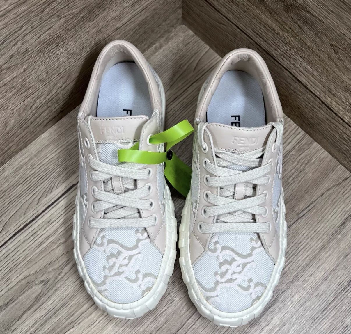 Fendi Fendi Force Beige & White Retro Sneakers J41 Size US 6 / IT 36 - 2 Thumbnail