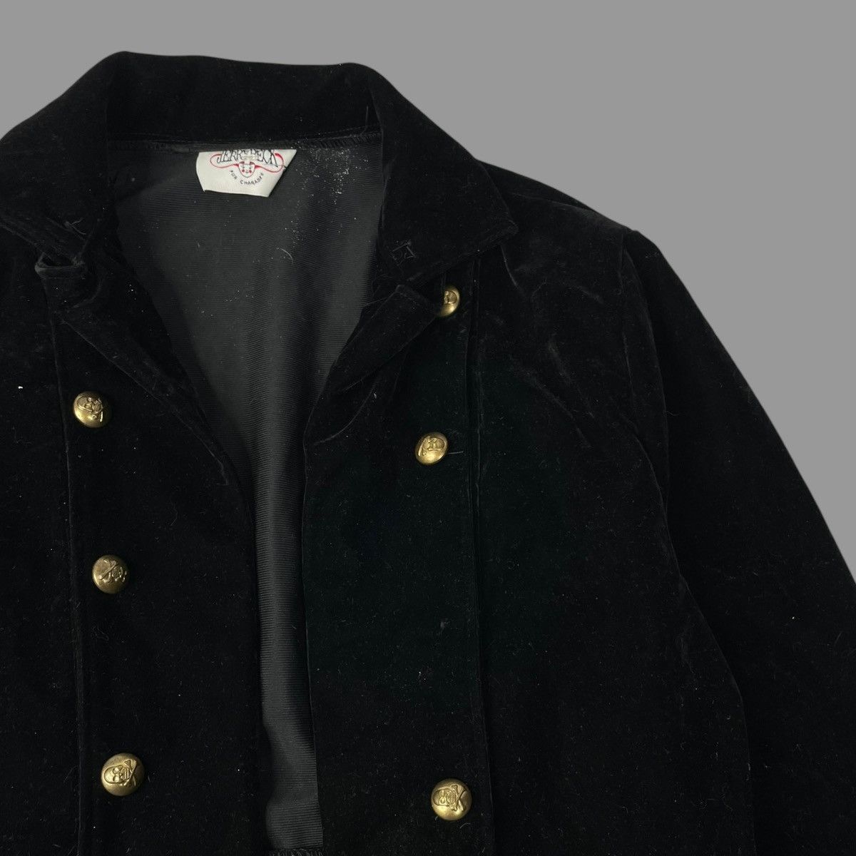 Vintage Vintage 1990s velour skull button blazer jacket Size 44R - 6 Thumbnail