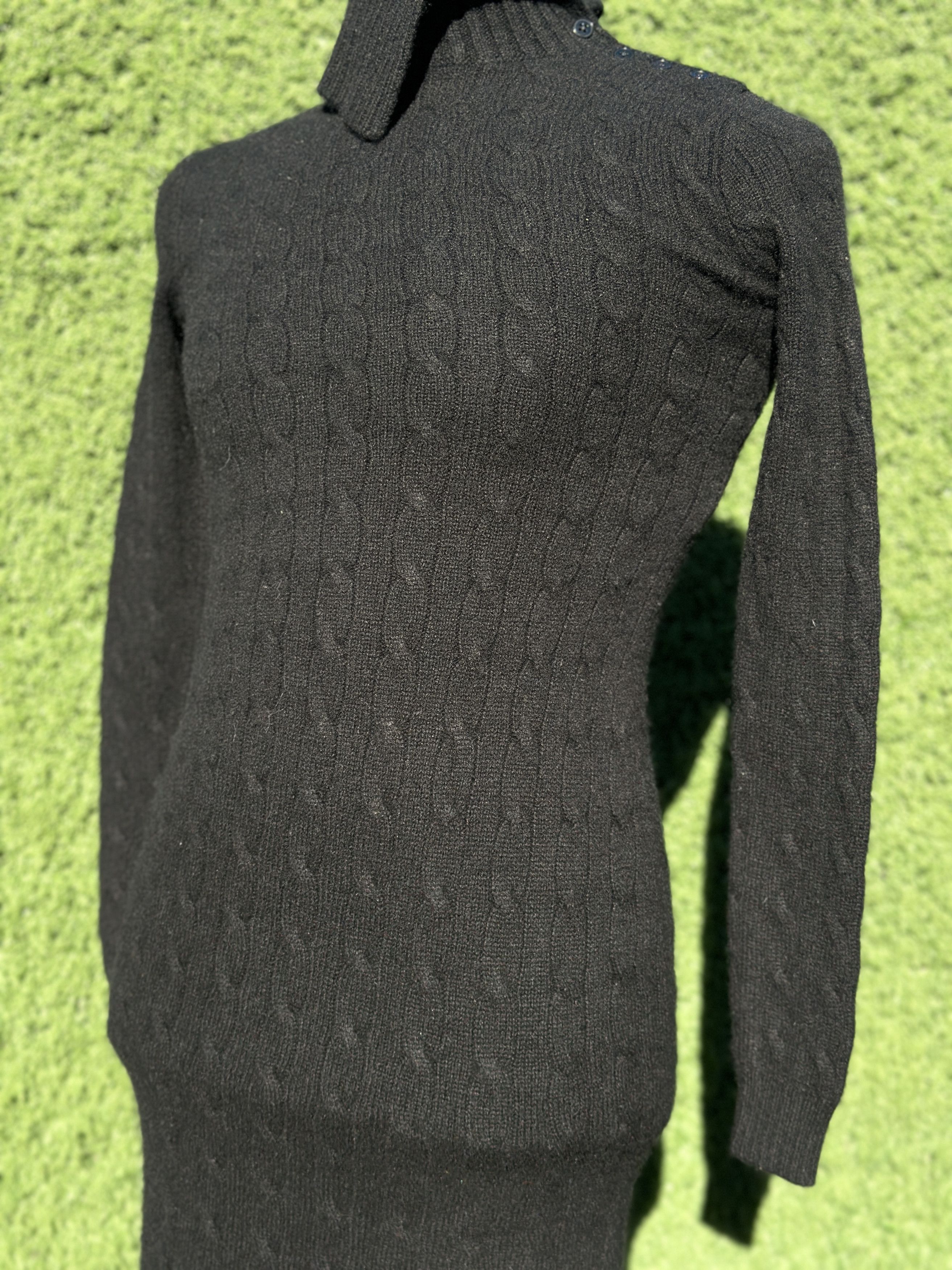 Ralph Lauren Black Label Ralph Lauren Black Label Cable Knit Turtleneck Dress Sz S Size S / US 4 / IT 40 - 6 Thumbnail