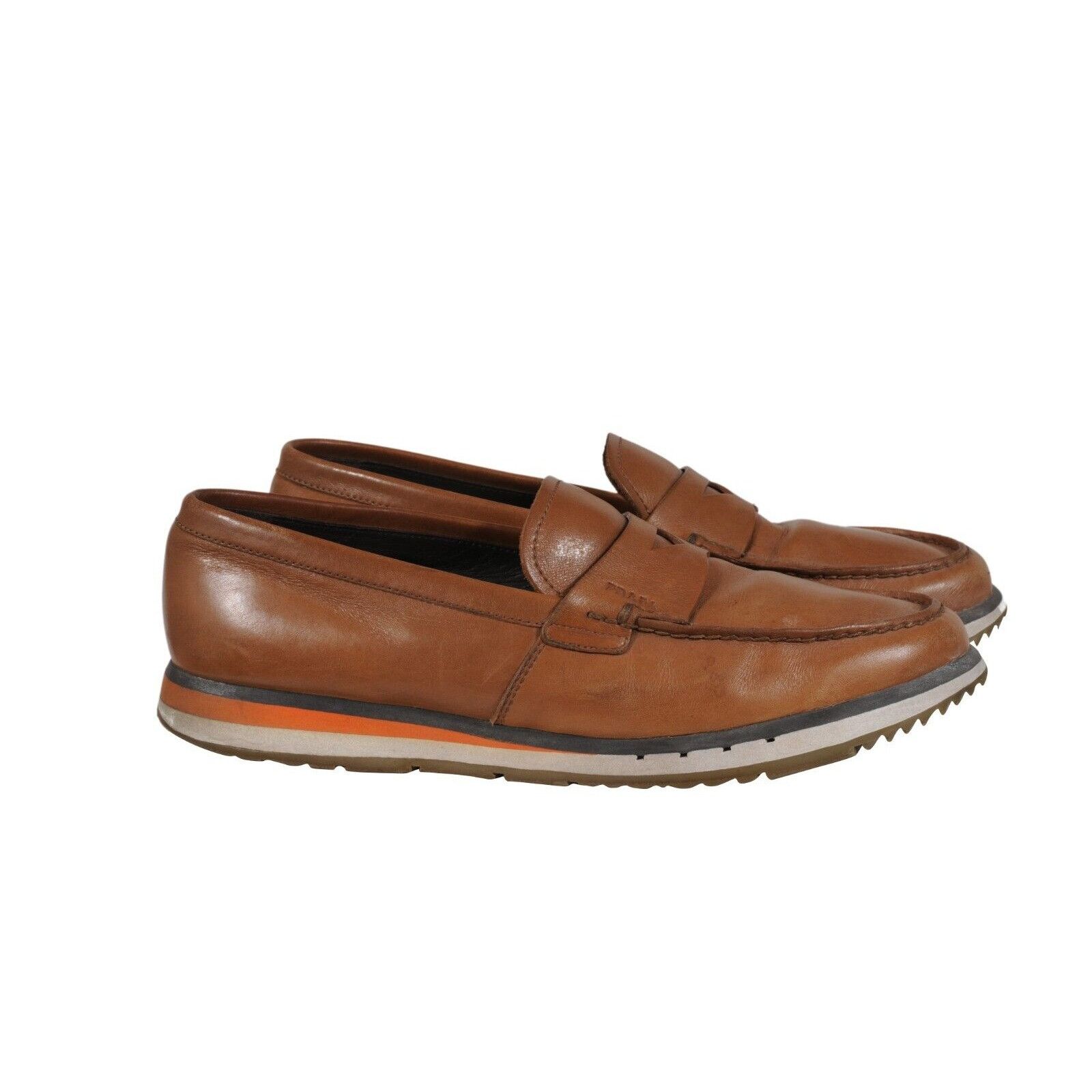 Prada Penny Loafers Brown Leather - 02475 Size US 9.5 / EU 42-43 - 11 Thumbnail