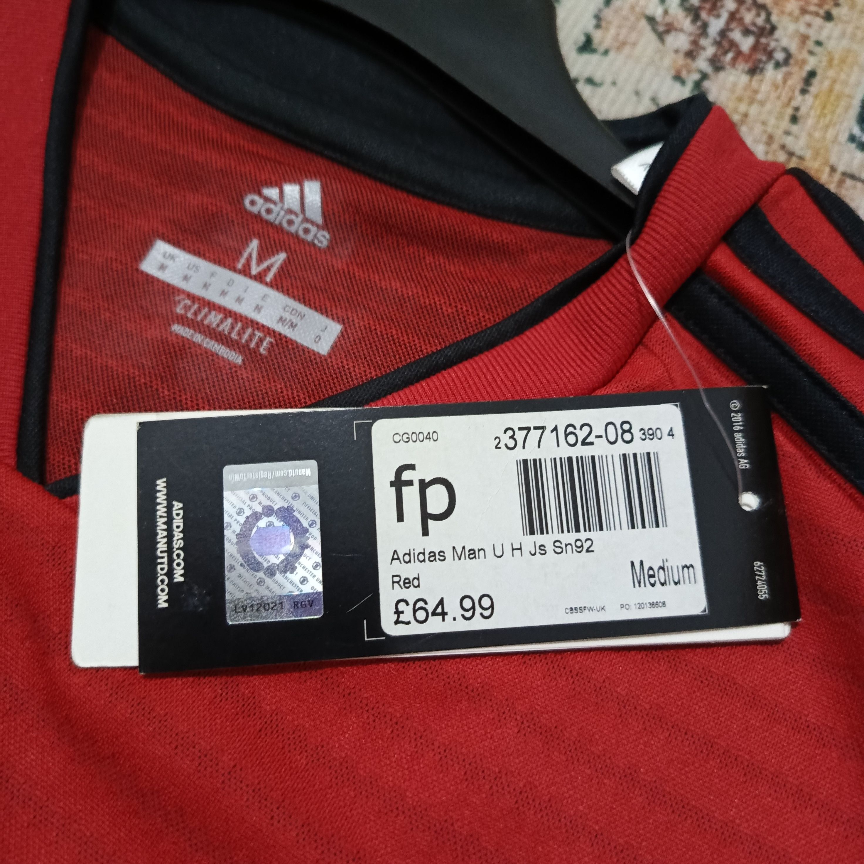 Adidas Manchester United 2018/2019 Home Shirt Size US M / EU 48-50 / 2 - 4 Thumbnail