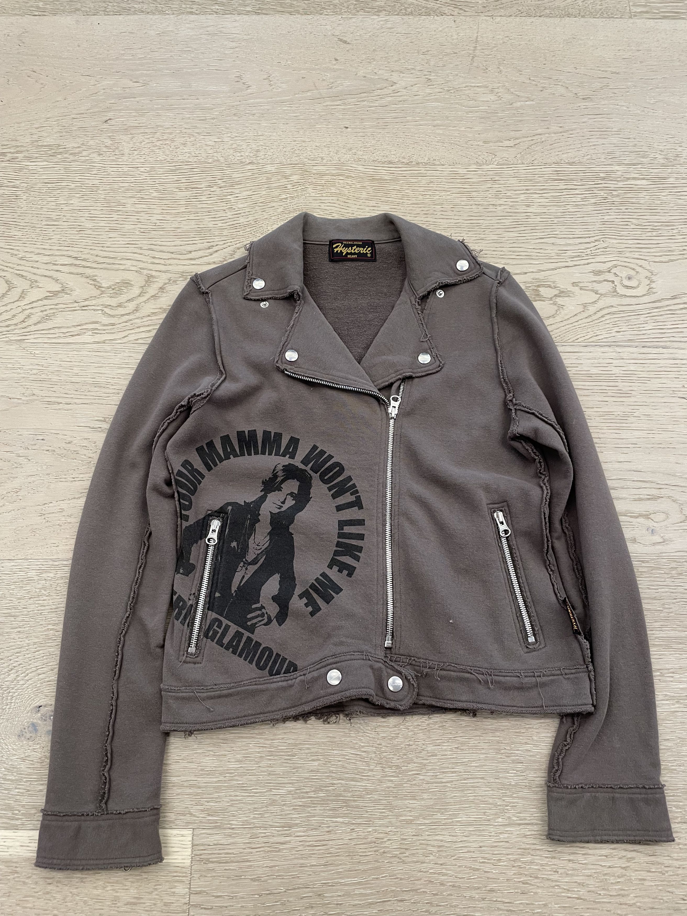 image of Hysteric Glamour Moto Jacket in Charcoal Olive, Women's (Size Medium)