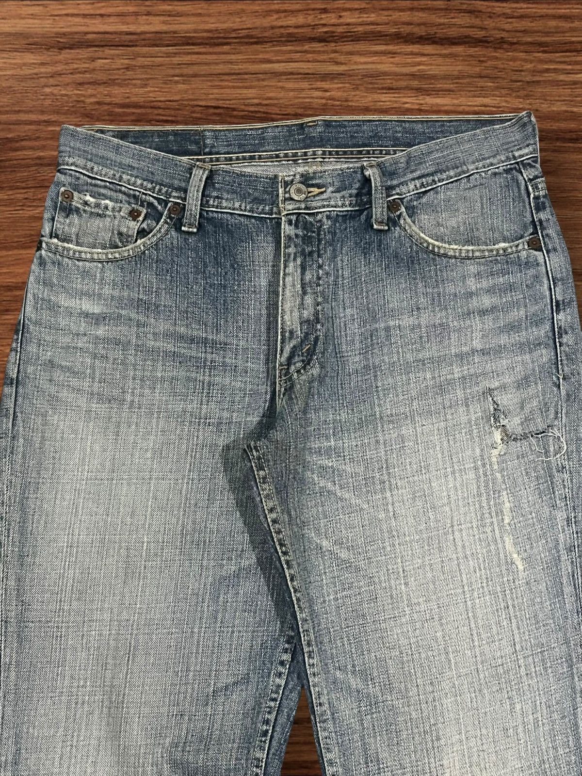 Levi's Vintage Y2K Levi’s Blue Washed Distressed Flare Jeans Size US 31 - 4 Thumbnail