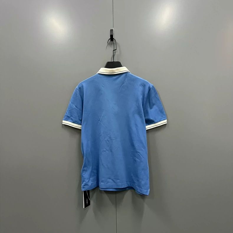 Prada Prada Blue and white patch triangle standard polo shirt 250 Size US M / EU 48-50 / 2 - 2 Thumbnail