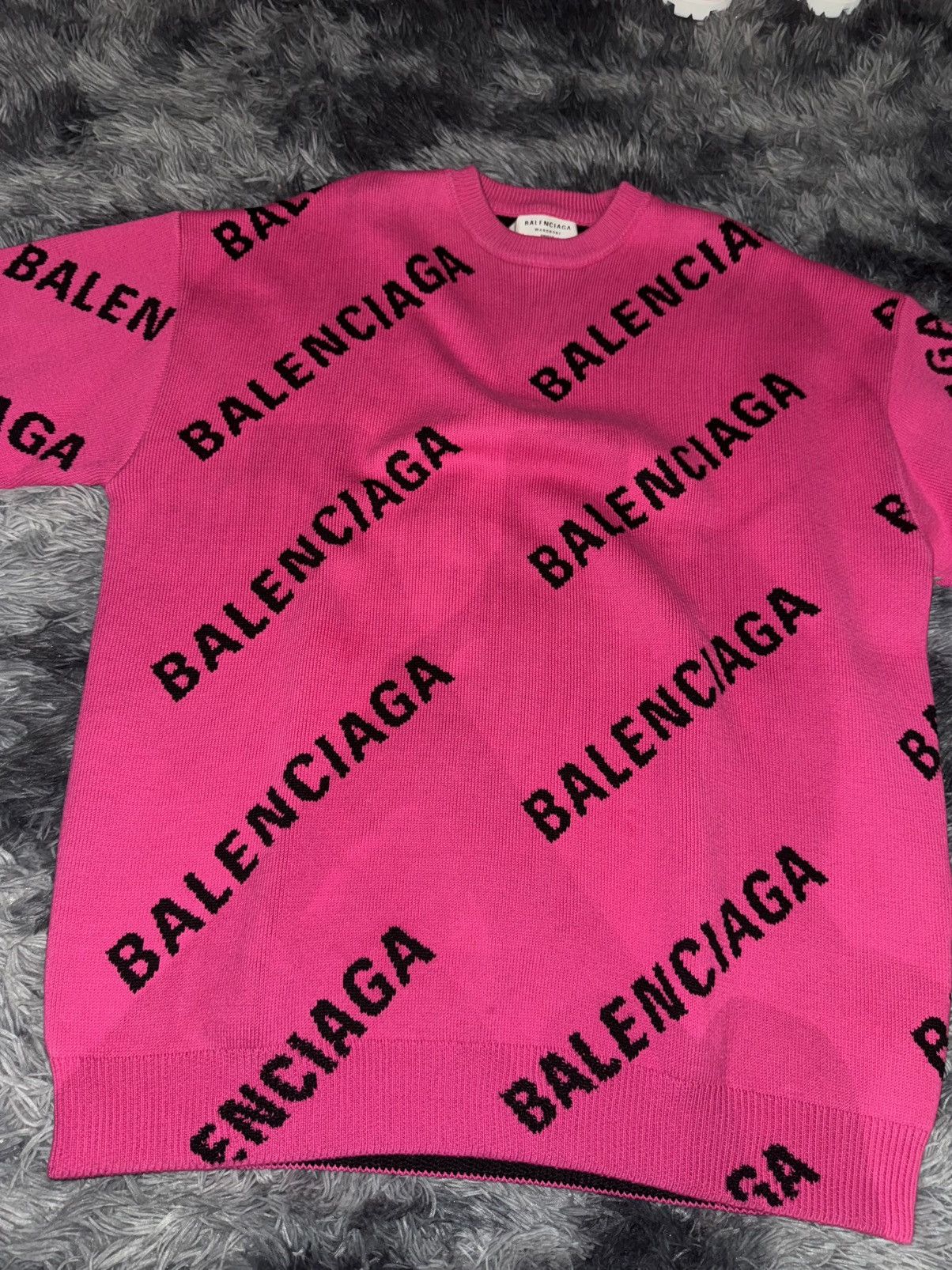 Balenciaga Pink balenciaga logo knit Size US XS / EU 42 / 0 - 1 Thumbnail