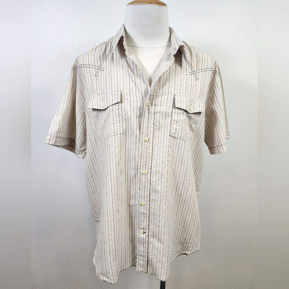 Other Rewire Beige Striped Shirt Short Sleeve Retro XL Size US XL / EU 56 / 4 - 1 Thumbnail