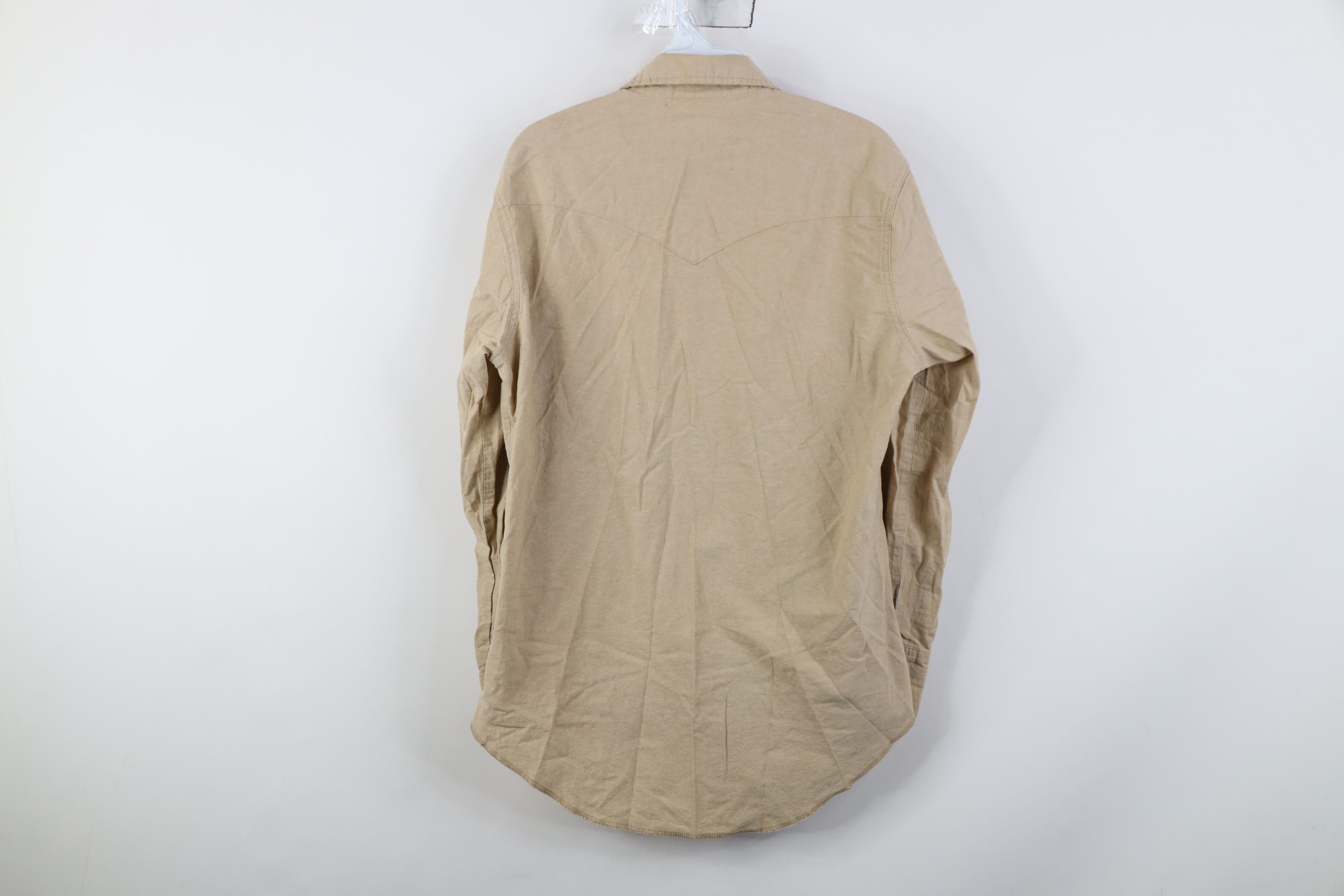 Wrangler Vintage 90s Wrangler Cowboy Snap Button Collared Shirt Beige Size US M / EU 48-50 / 2 - 12 Thumbnail