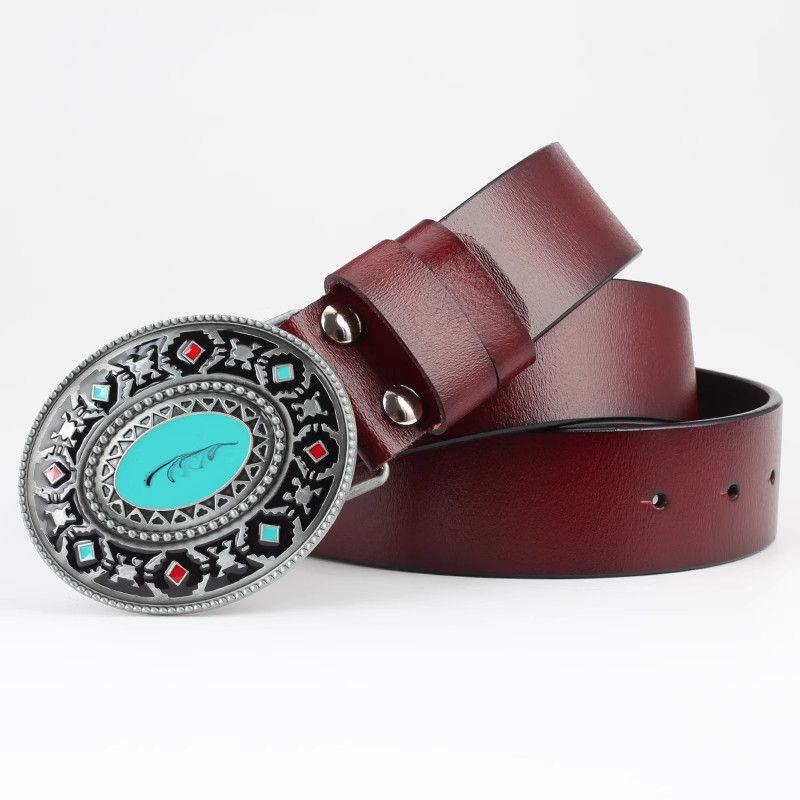 Designer Dark Vintage Belt Riveted Belts Menswear Accessories Size ONE SIZE - 3 Thumbnail
